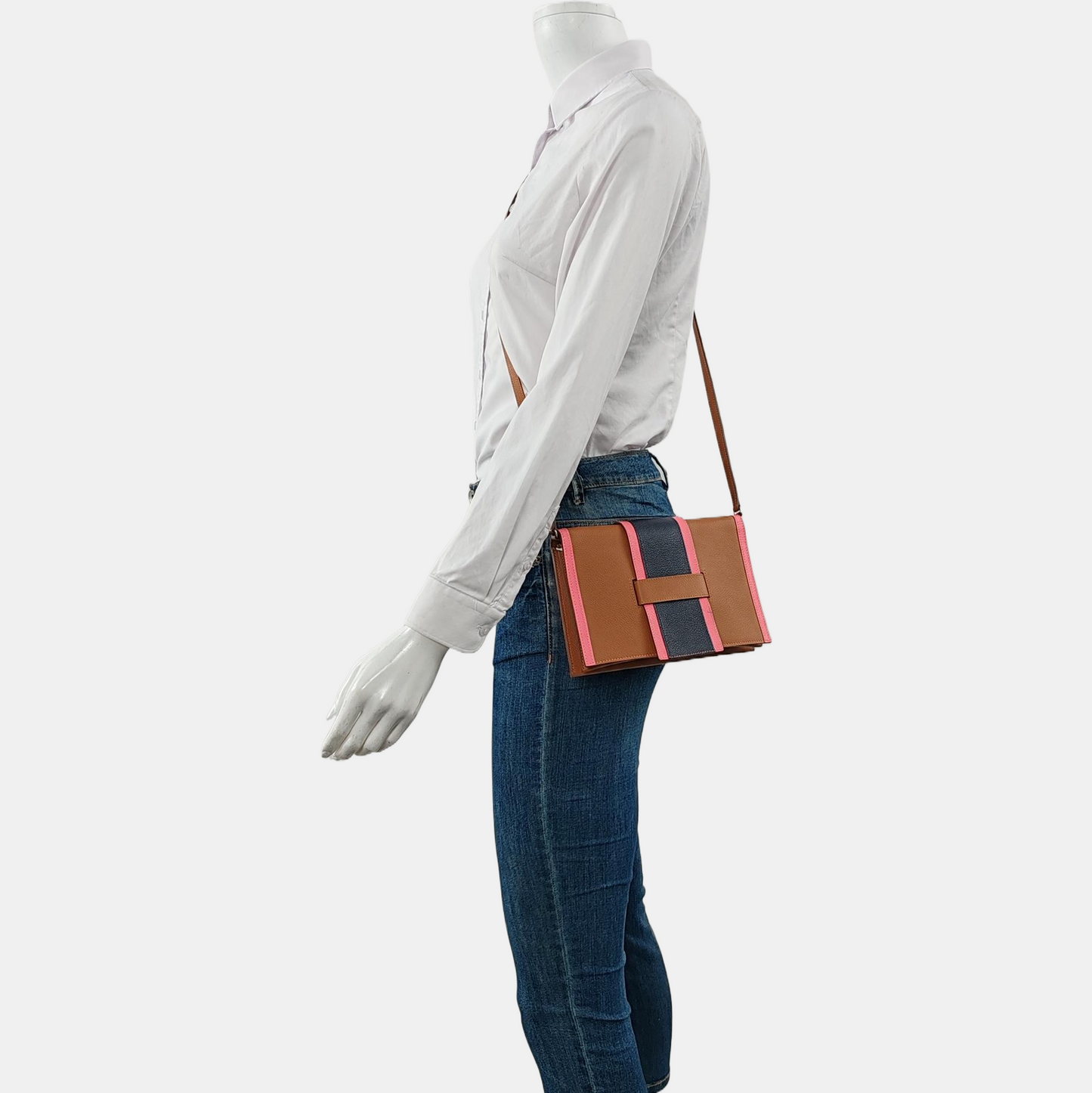 HERMÈS H Passant Gold Brown Evercolor Calfskin Quilted Crossbody Bag with Silver Hardware, Y, Detachable Strap-(SKU)-963487827
