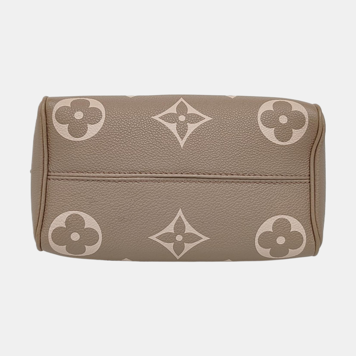LOUIS VUITTON SPEEDY 20 Elephant Grey Leather Monogram Boston Bag with Gold Hardware, Detachable Strap-(SKU)-963649012