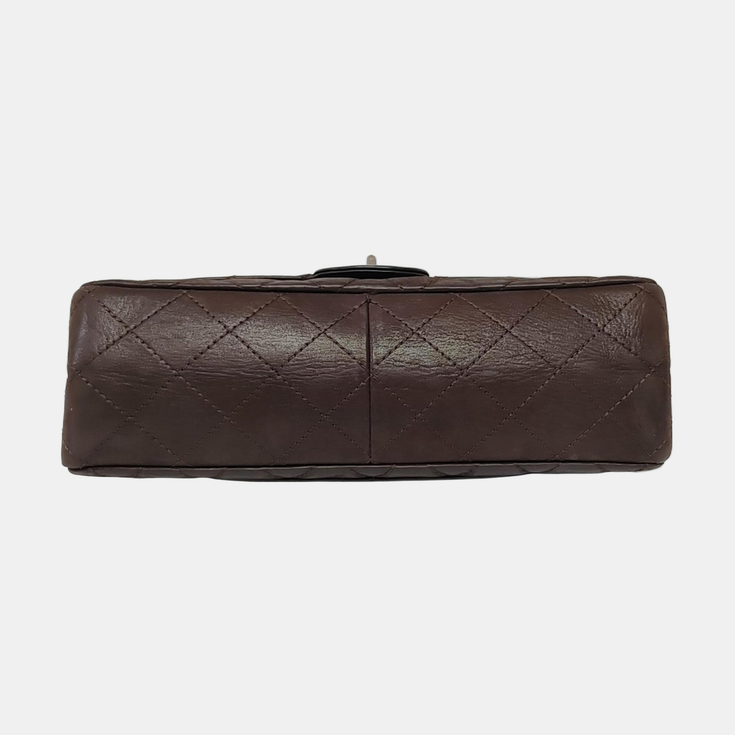 CHANEL 2.55 Maxi Super Large Dark Brown Calfskin Quilted Matelassé Shoulder Bag Crossbody Bag Rutenium Hardware 14 Clasp-(SKU)-963671431