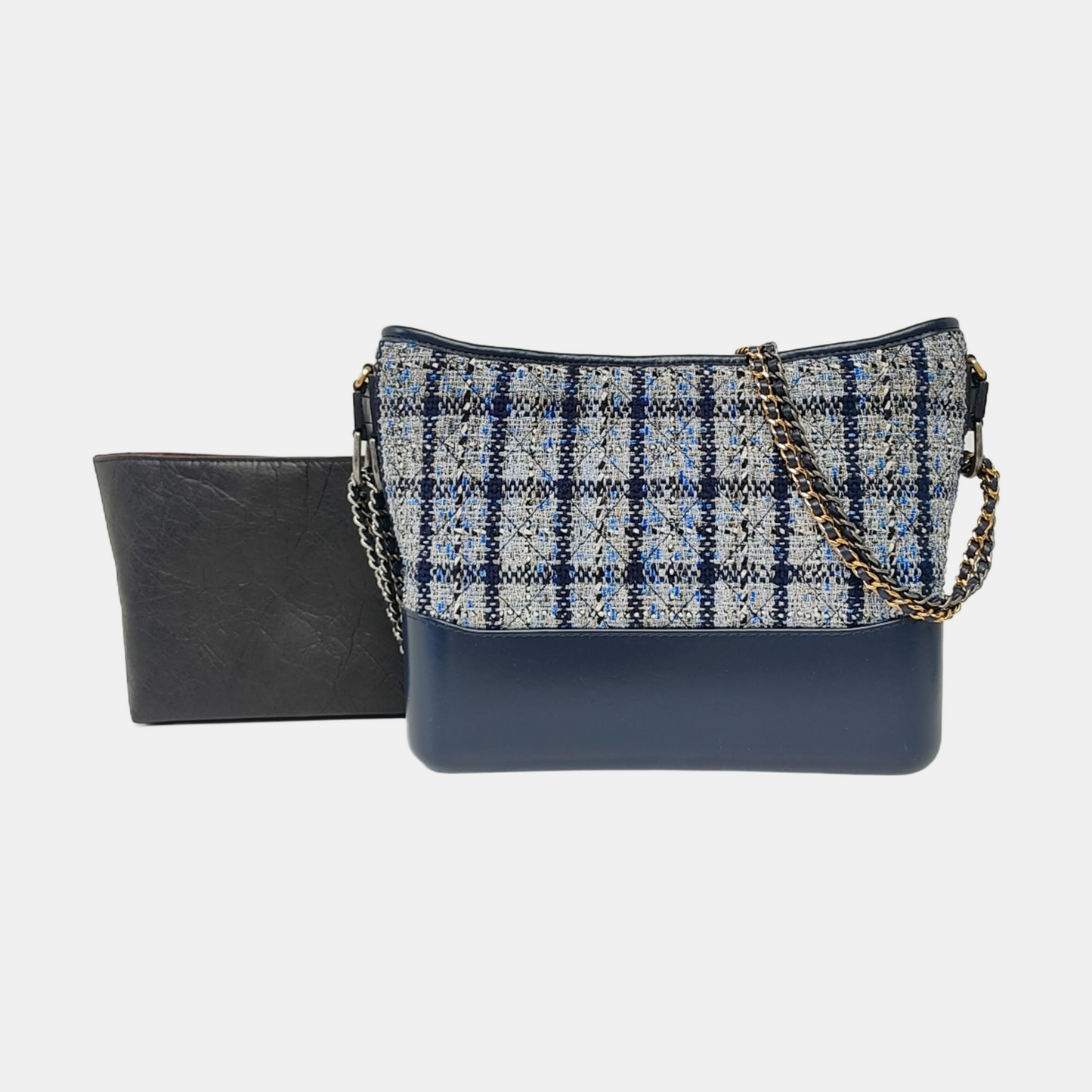 CHANEL GABRIELLE Medium Multicolor Wool Quilted Pattern Gabby Bag Crossbody Shoulder Bag Sling Bag Gold Silver Ruthenium Hardware 26 Clasp Removable Strap-(SKU)-963901852