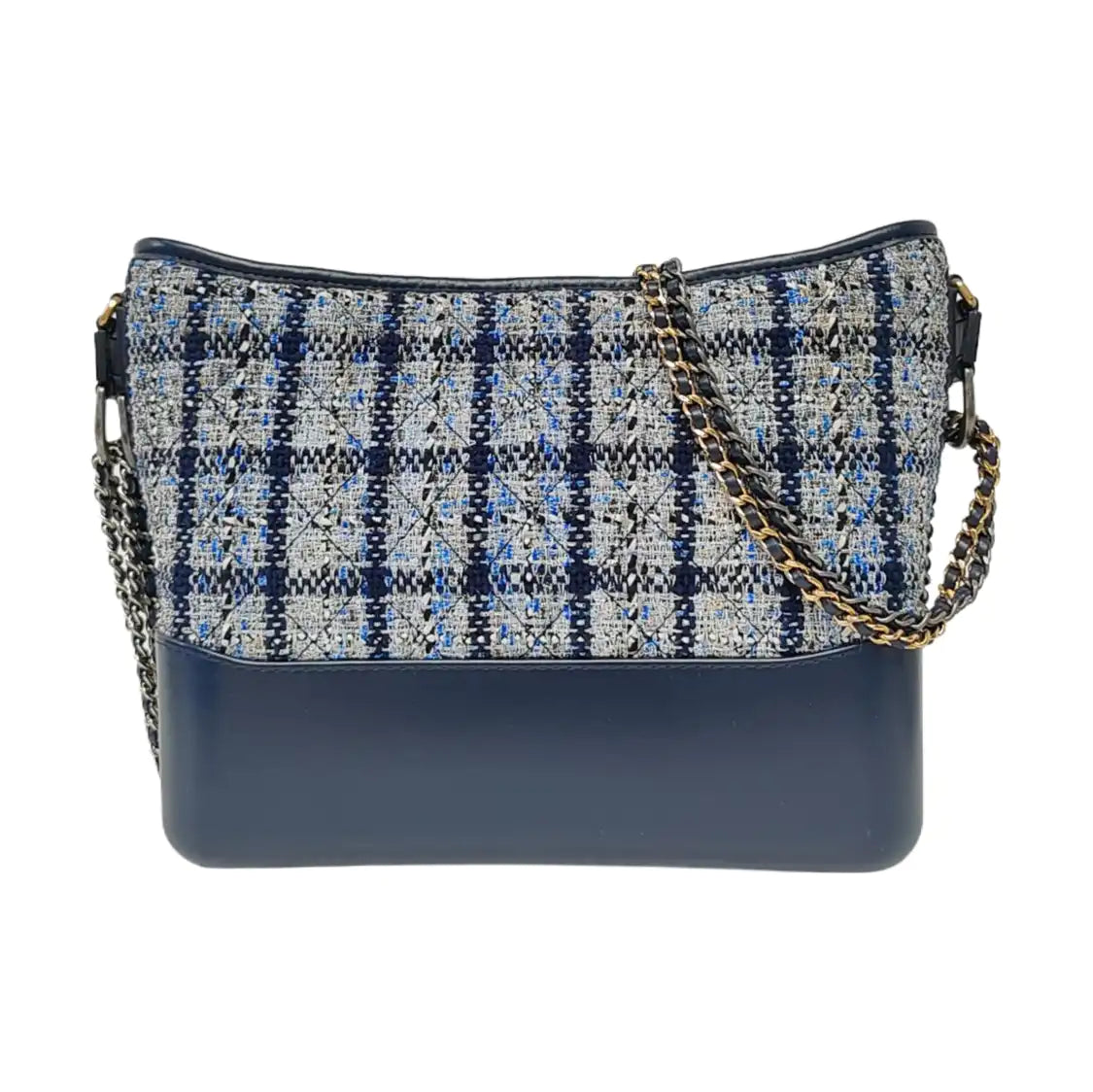 CHANEL GABRIELLE Medium Multicolor Wool Quilted Pattern Gabby Bag Crossbody Shoulder Bag Sling Bag Gold Silver Ruthenium Hardware 26 Clasp Removable Strap-(SKU)-963901852