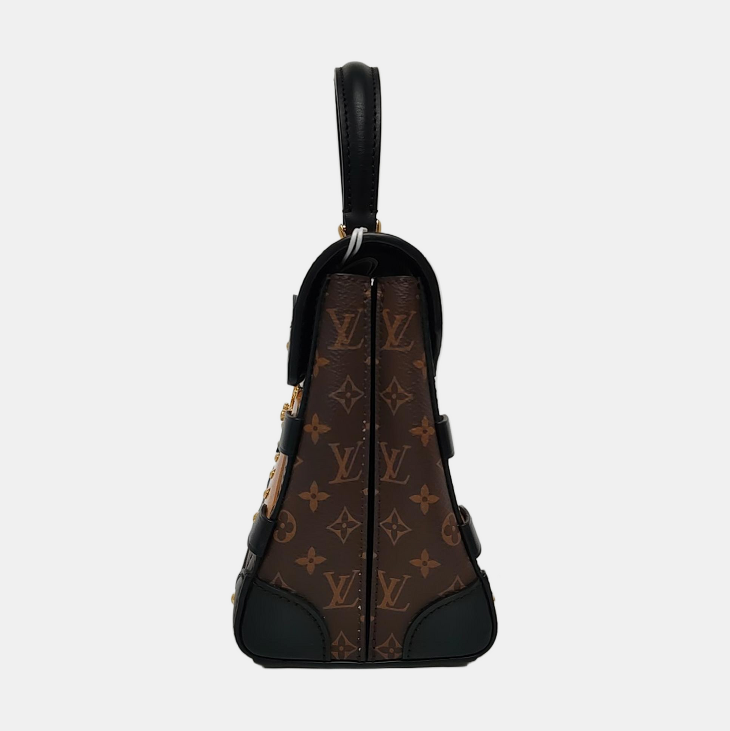 LOUIS VUITTON TRIANON Small Brown Coated Canvas Monogram Shoulder Bag Tote Bag Crossbody Bag Gold Hardware Removable Shoulder Strap-(SKU)-963796768