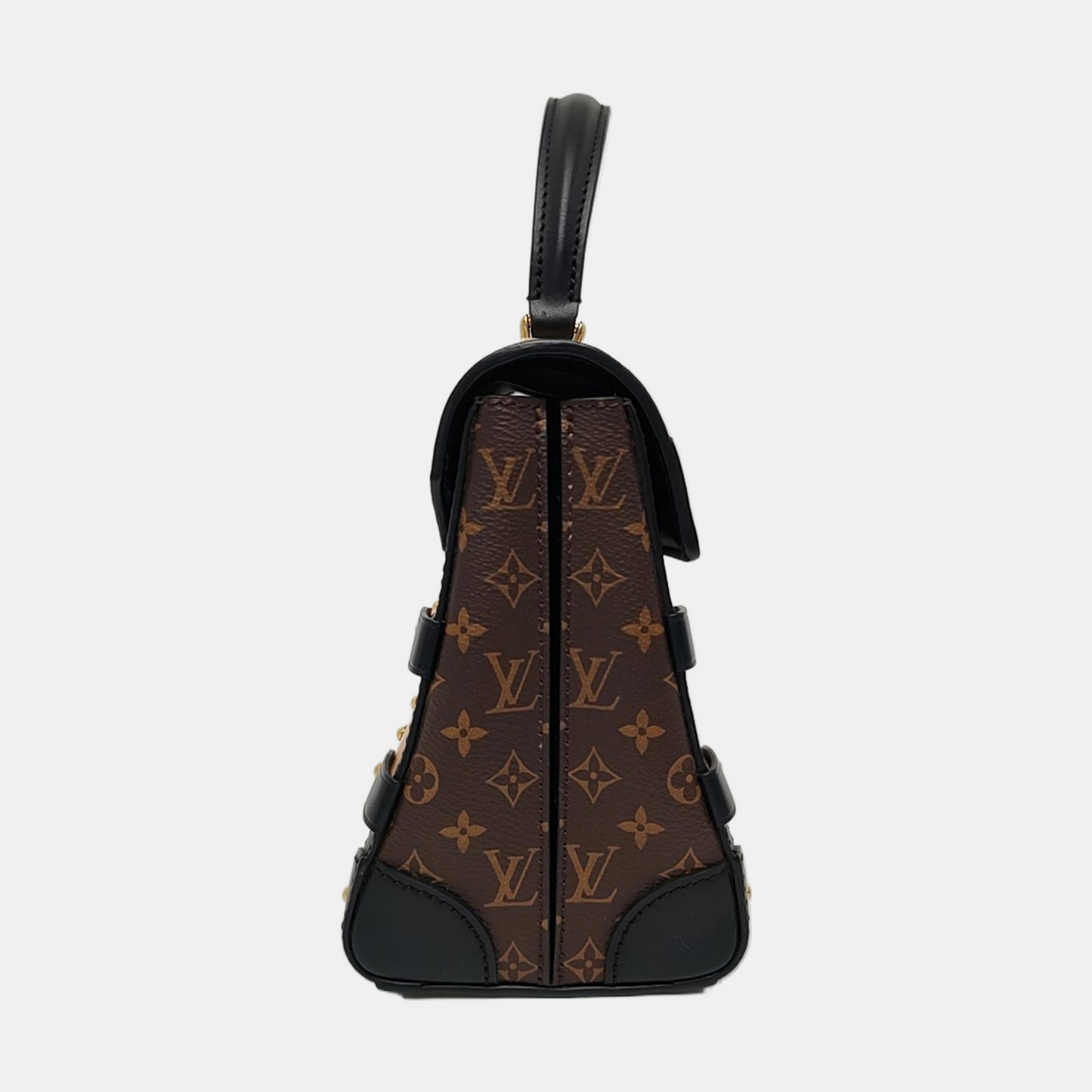 LOUIS VUITTON TRIANON Small Brown Coated Canvas Monogram Shoulder Bag Tote Bag Crossbody Bag Gold Hardware Removable Shoulder Strap-(SKU)-963796768
