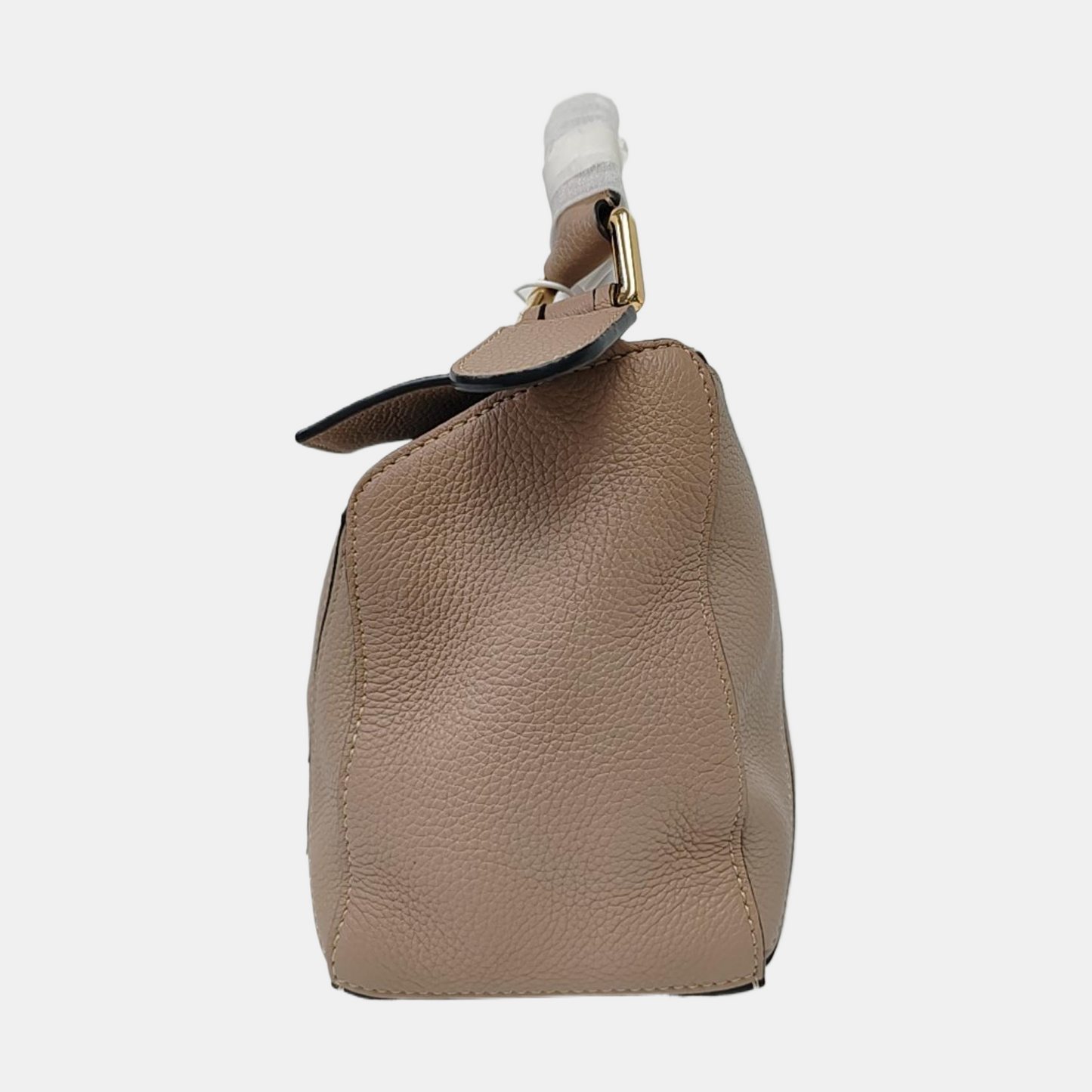 LOEWE Puzzle Small Khaki Calfskin Geometric Bag Crossbody Shoulder Bag with Detachable Strap and Golden Hardware-(SKU)-964095493