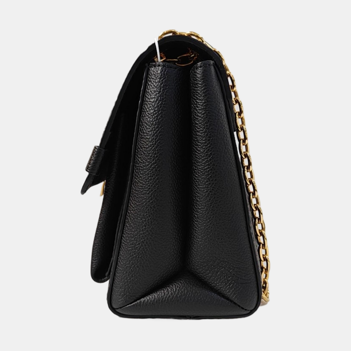 LOUIS VUITTON VAVIN Small Black Leather Monogram Embossed Shoulder Bag Crossbody Bag Golden Hardware-(SKU)-963934010