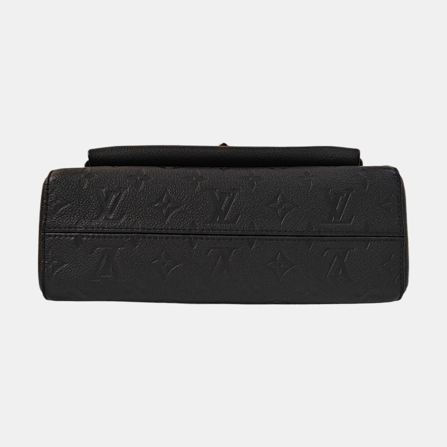 LOUIS VUITTON VAVIN Small Black Leather Monogram Embossed Shoulder Bag Crossbody Bag Golden Hardware-(SKU)-963934010