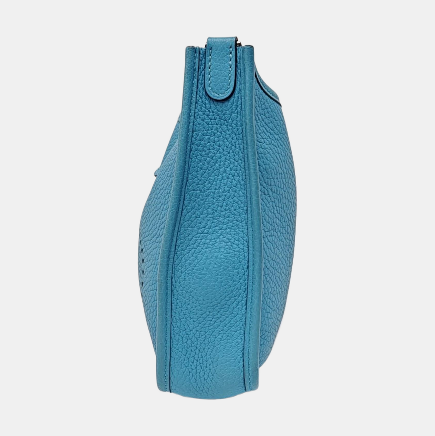 HERMÈS Evelyne TPM Northern Blue Clemence Leather Evelyne Single-Shoulder Bag, Crossbody Bag with Silver Hardware, Z Stamp, Detachable Shoulder Strap, Complete Accessories-(SKU)-964083815