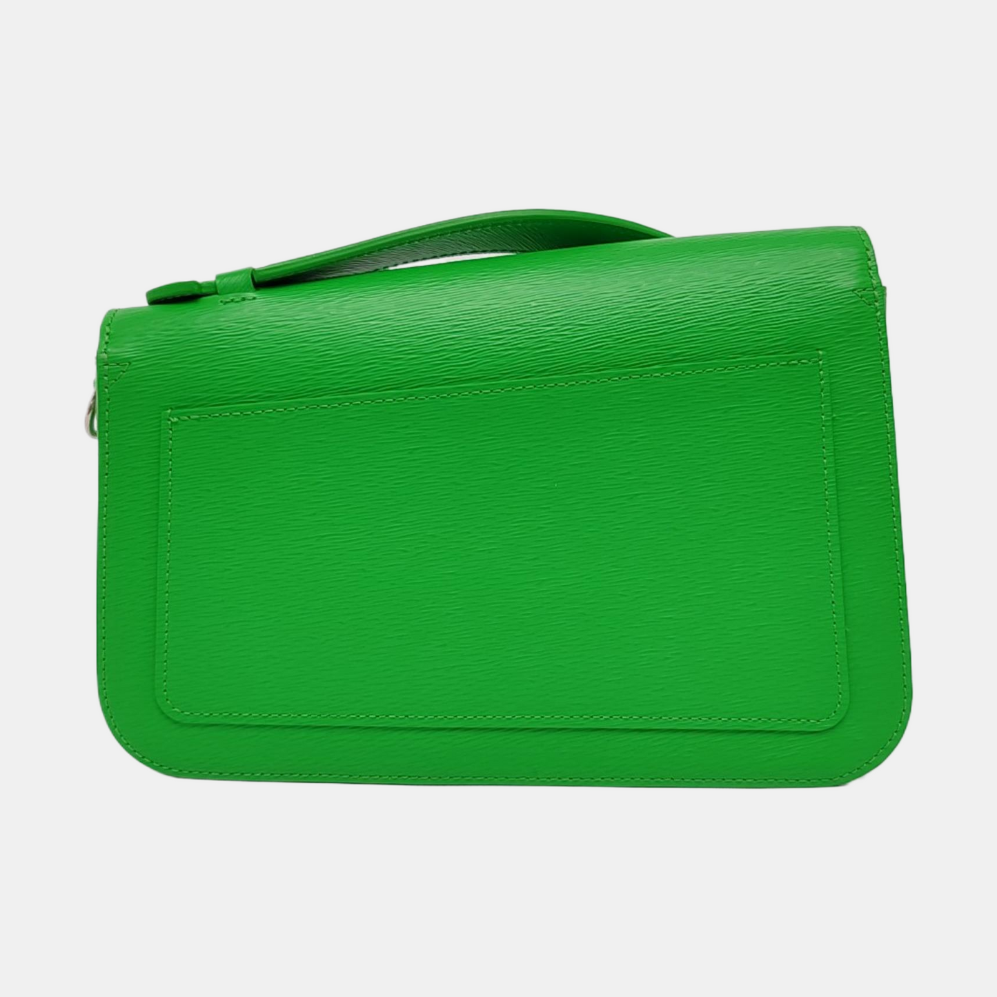 LOUIS VUITTON MONCEAU Green Calfskin Shoulder Bag Tote Crossbody Bag Silver Hardware Removable Strap-(SKU)-963901028