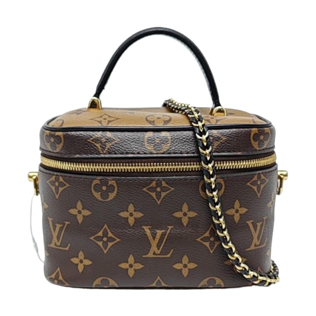 LOUIS VUITTON NICE Small Brown Coated Canvas Monogram Single Shoulder Bag Handbag Crossbody Bag Golden Hardware Removable Strap-(SKU)-964285955