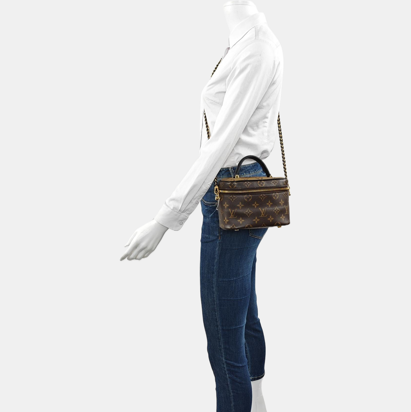 LOUIS VUITTON NICE Small Brown Coated Canvas Monogram Single Shoulder Bag Handbag Crossbody Bag Golden Hardware Removable Strap-(SKU)-964285955