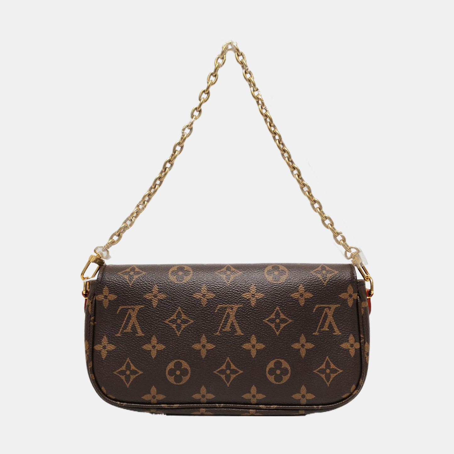 LOUIS VUITTON IVY Brown Coated Canvas Monogram Shoulder Bag Tote Bag Crossbody Bag Gold Hardware 2 Removable Straps-(SKU)-961336162