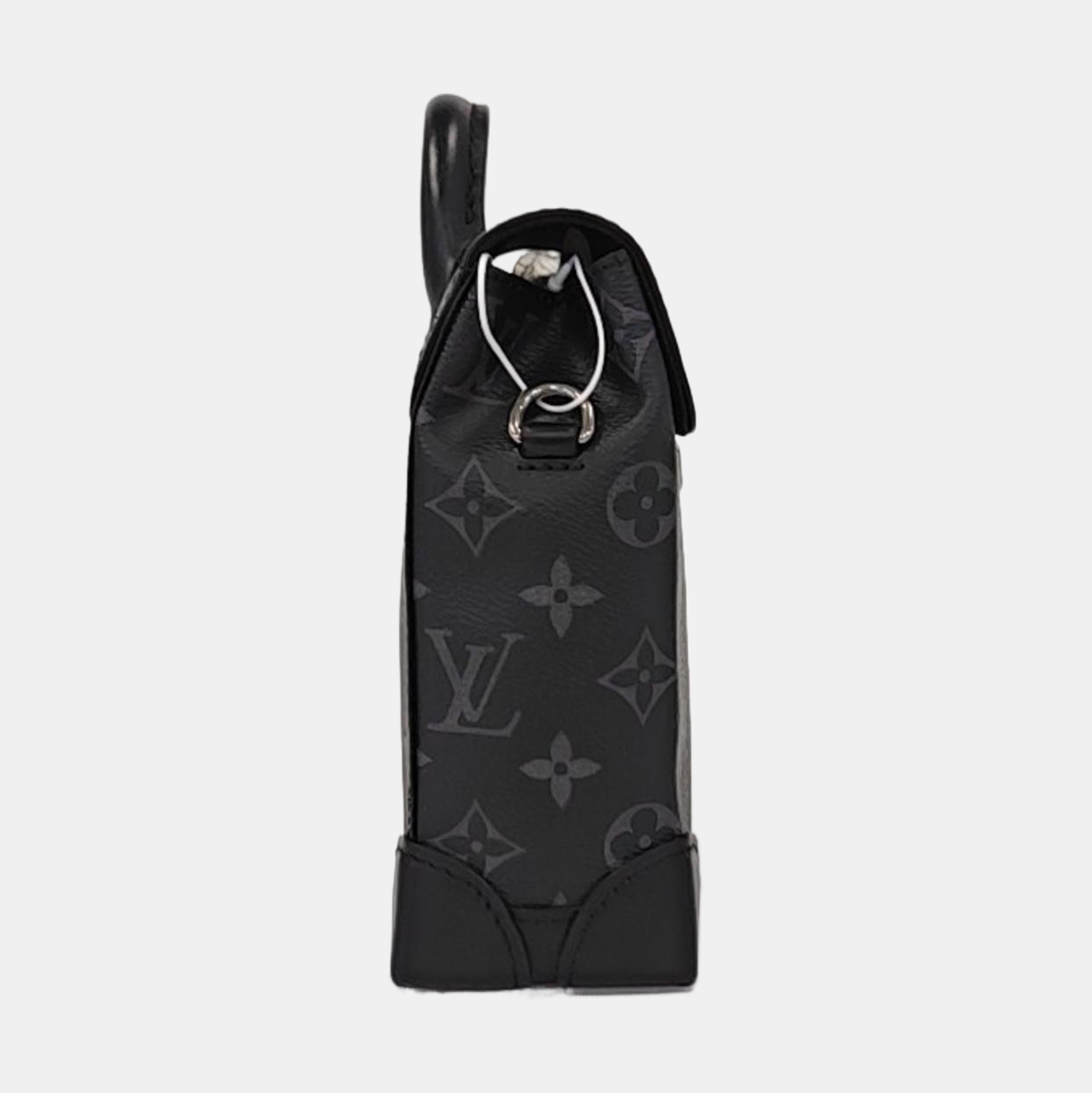 LOUIS VUITTON STEAMER Extra Small Black Coated Canvas Monogram Shoulder Bag Tote Bag Palladium Hardware Removable Strap-(SKU)-964433015