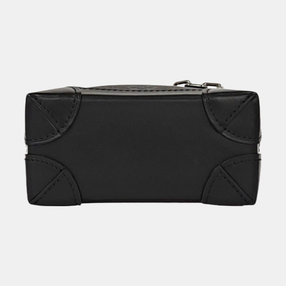 LOUIS VUITTON STEAMER Extra Small Black Coated Canvas Monogram Shoulder Bag Tote Bag Palladium Hardware Removable Strap-(SKU)-964433015