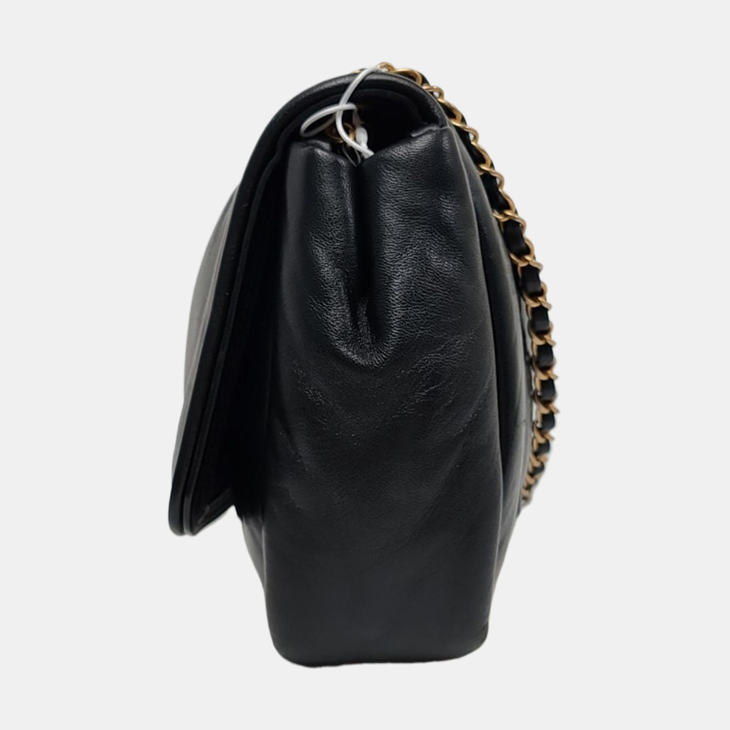 CHANEL VINTAGE PUFFY black lambskin crossbody bag shoulder bag 28 opening gold hardware-(SKU)-964643760