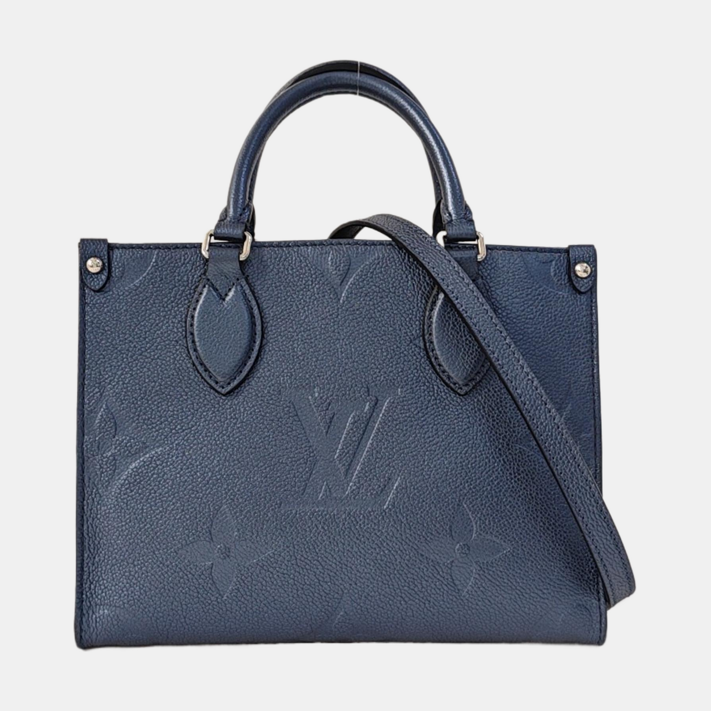 LOUIS VUITTON ONTHEGO Small Blue Calfskin Embossed Jungle Bag Single Shoulder Bag Handbag Detachable Strap-(SKU)-963985378