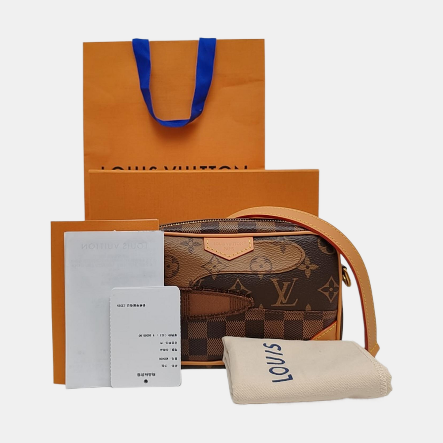 LOUIS VUITTON MARLY DRAGONNE Dark Brown Coated Canvas Monogram Chessboard Crossbody Bag, Gold Hardware, Detachable Shoulder Strap, Accessories Included-(SKU)-964636872