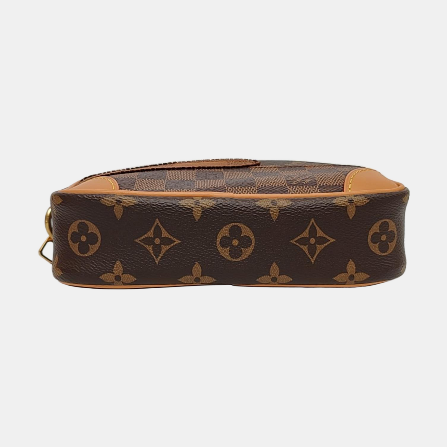 LOUIS VUITTON MARLY DRAGONNE Dark Brown Coated Canvas Monogram Chessboard Crossbody Bag, Gold Hardware, Detachable Shoulder Strap, Accessories Included-(SKU)-964636872