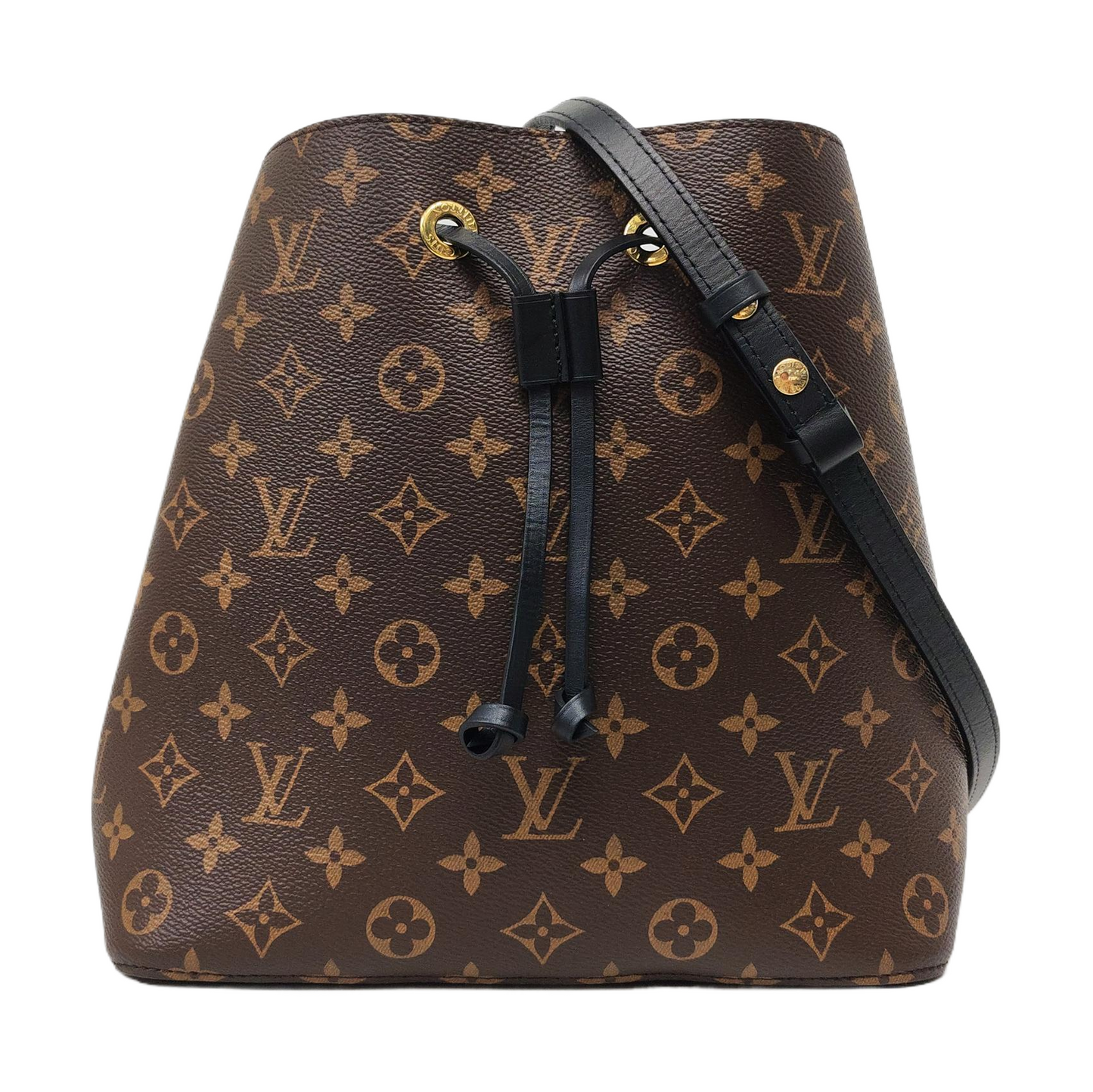 LOUIS VUITTON NÉONOÉ Medium Brown Coated Canvas Monogram Neverfull Shoulder Bag with Gold Hardware and Detachable Strap-(SKU)-964794729