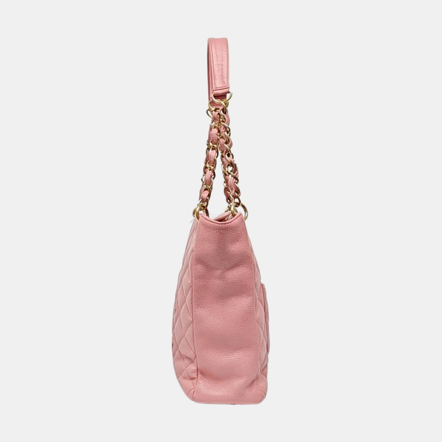CHANEL CHANEL PST Pink Calfskin Quilted Handbag Gold Hardware 8 Clasp-(SKU)-964725019