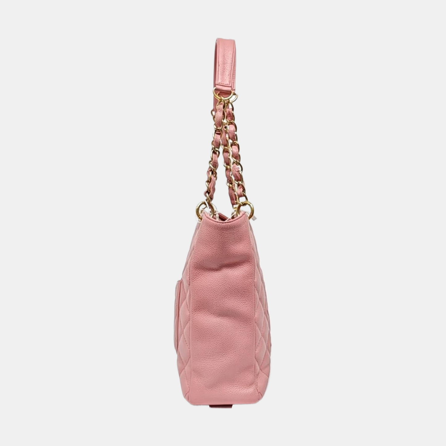CHANEL CHANEL PST Pink Calfskin Quilted Handbag Gold Hardware 8 Clasp-(SKU)-964725019