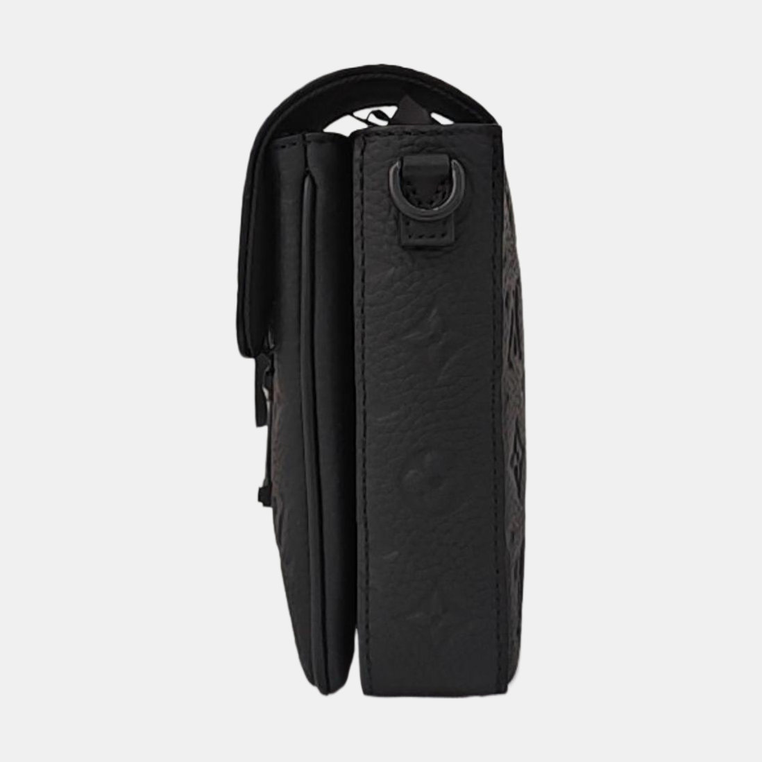 LOUIS VUITTON S LOCK Black Calfskin Monogram Vernis Crossbody Bag Shoulder Bag Handbag Removable Strap Black Hardware-(SKU)-964883000