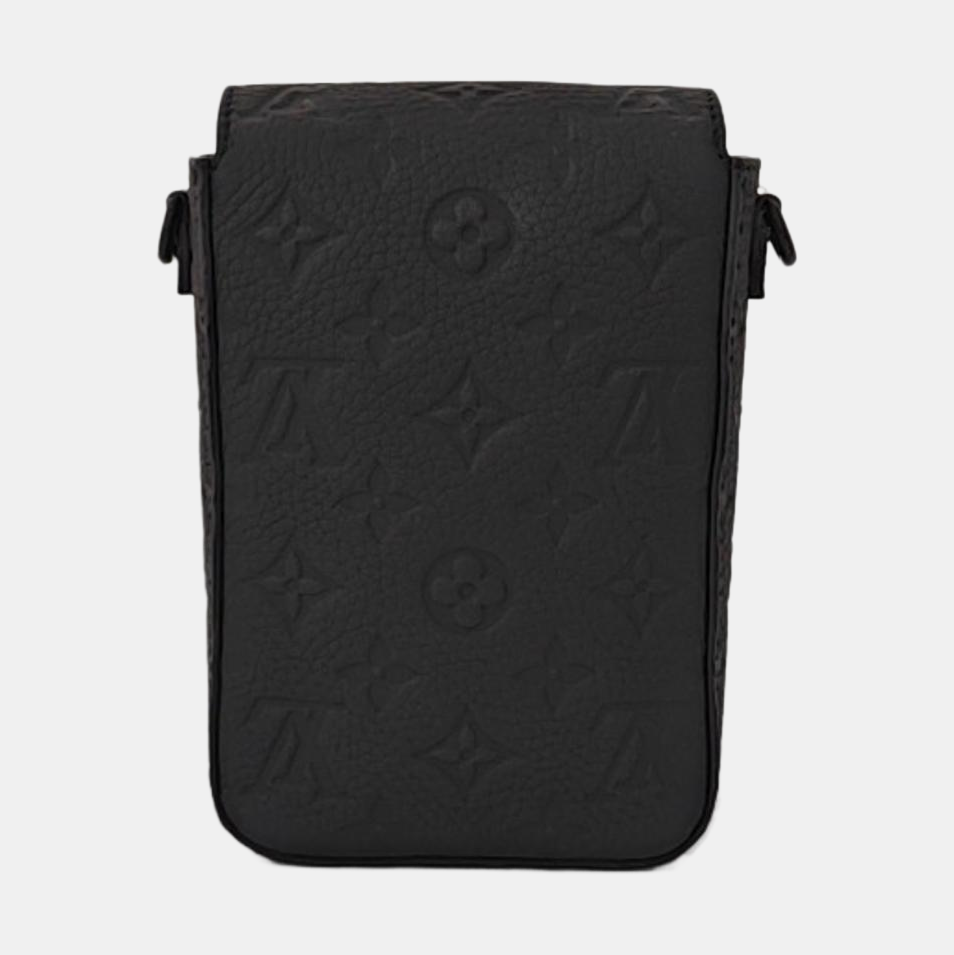 LOUIS VUITTON S LOCK Black Calfskin Monogram Vernis Crossbody Bag Shoulder Bag Handbag Removable Strap Black Hardware-(SKU)-964883000