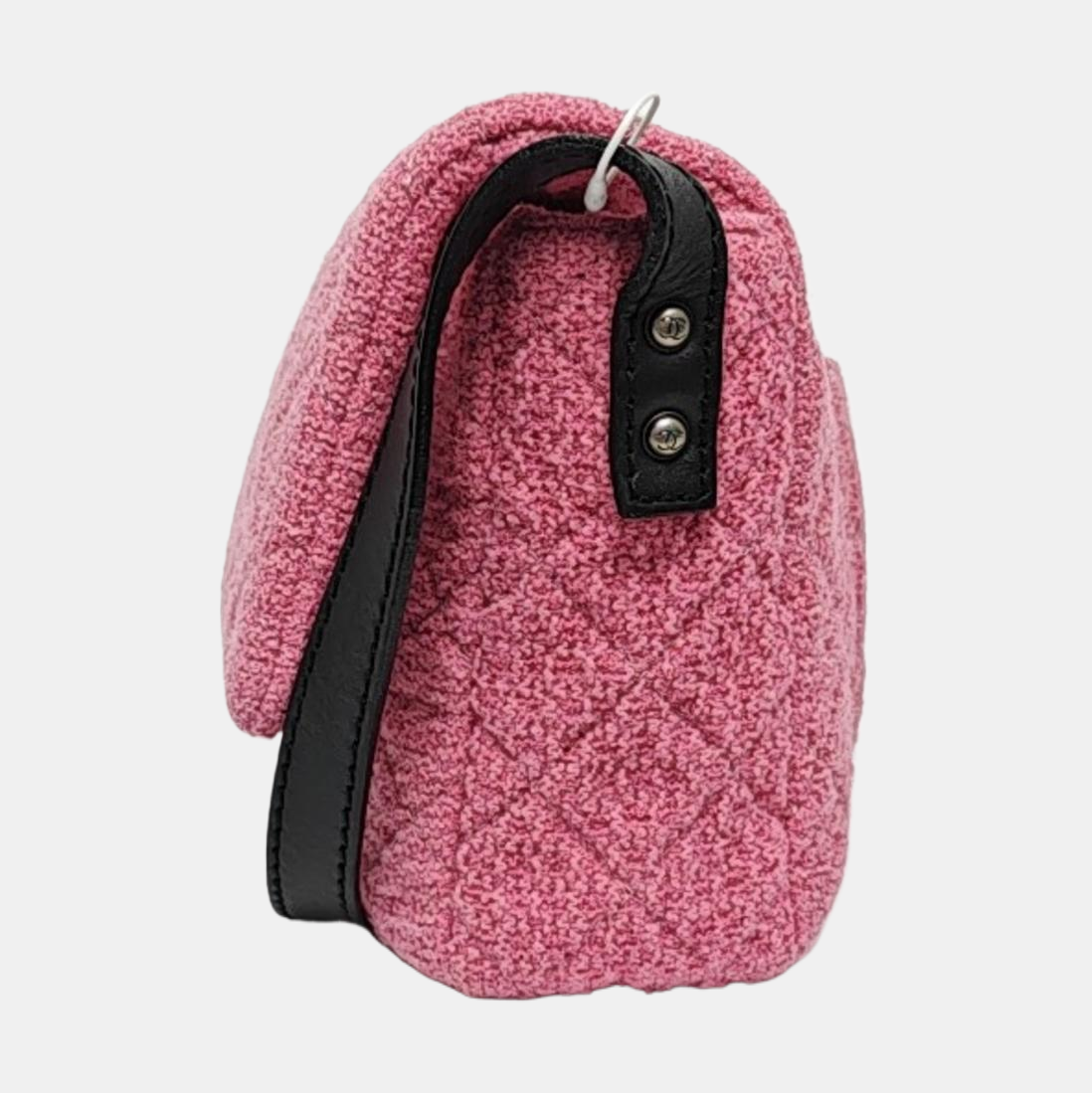 CHANEL 2.55 Maxi Super Large Pink Wool Quilted Matelassé Shoulder Bag Crossbody Bag Rutenium Hardware 13 Clasp-(SKU)-965133439