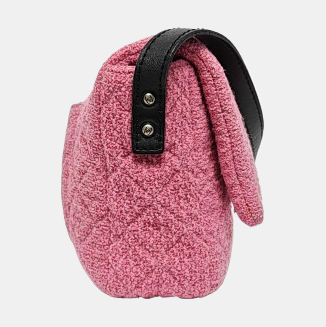 CHANEL 2.55 Maxi Super Large Pink Wool Quilted Matelassé Shoulder Bag Crossbody Bag Rutenium Hardware 13 Clasp-(SKU)-965133439