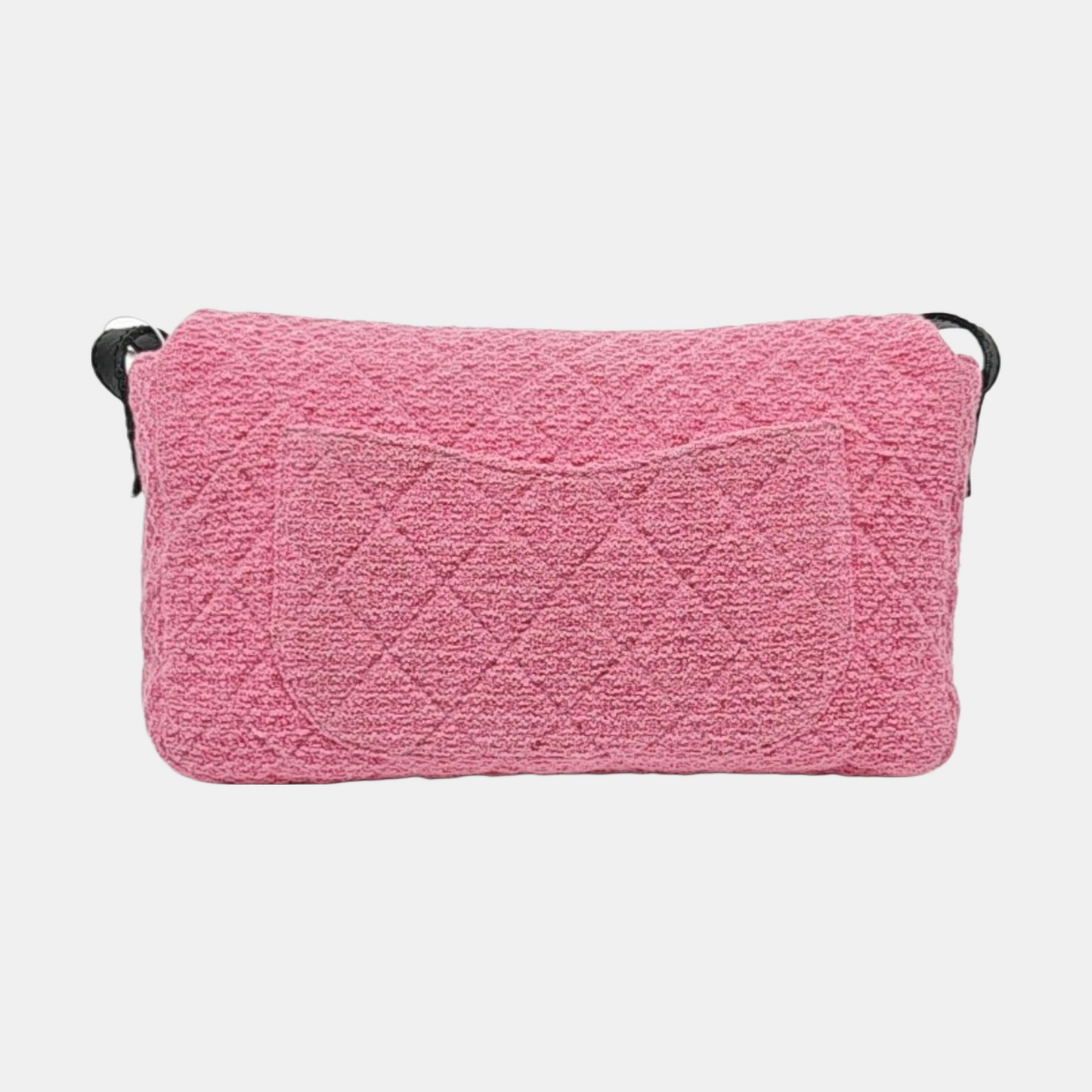 CHANEL 2.55 Maxi Super Large Pink Wool Quilted Matelassé Shoulder Bag Crossbody Bag Rutenium Hardware 13 Clasp-(SKU)-965133439