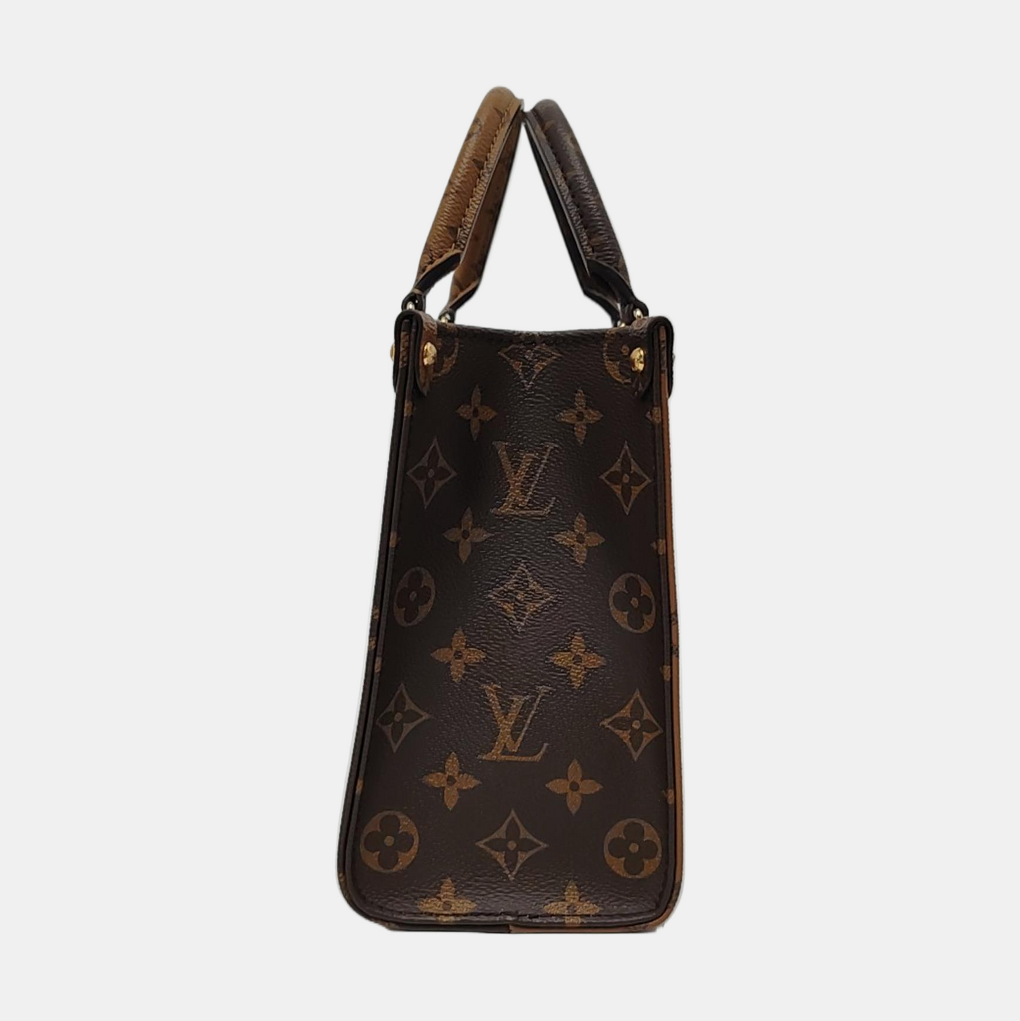 LOUIS VUITTON ONTHEGO Small Monogram Brown Coated Canvas Flower Print Jungle Bag Shoulder Bag Crossbody Bag Golden Hardware Removable Strap-(SKU)-964896748