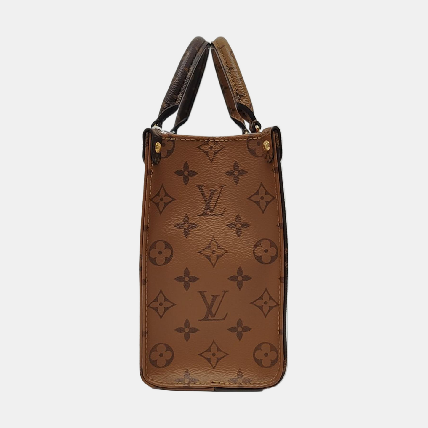 LOUIS VUITTON ONTHEGO Small Monogram Brown Coated Canvas Flower Print Jungle Bag Shoulder Bag Crossbody Bag Golden Hardware Removable Strap-(SKU)-964896748