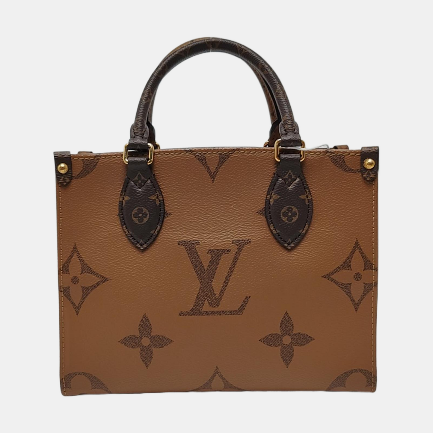 LOUIS VUITTON ONTHEGO Small Monogram Brown Coated Canvas Flower Print Jungle Bag Shoulder Bag Crossbody Bag Golden Hardware Removable Strap-(SKU)-964896748