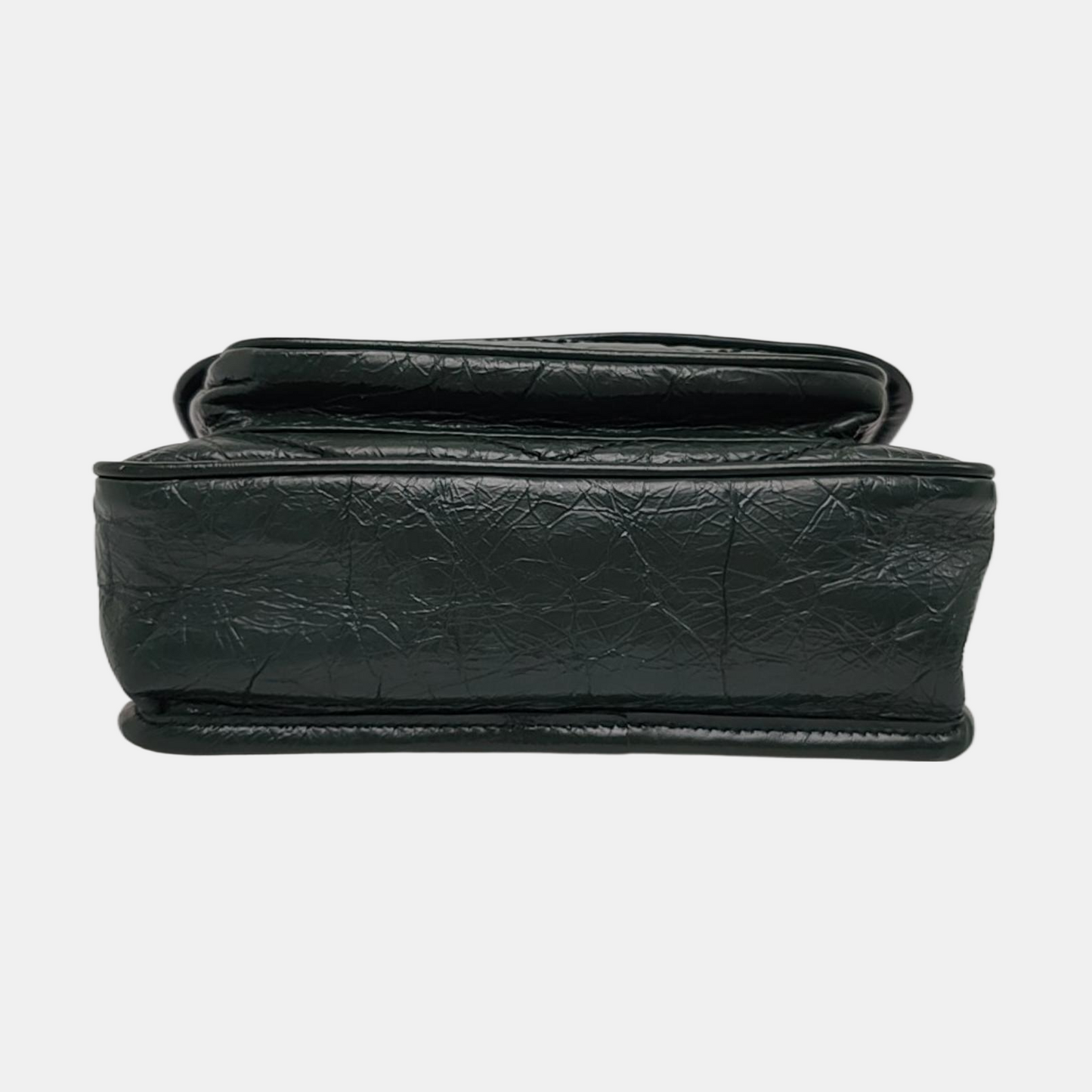 YSL NIKI Small Dark Green Leather Quilted V Pattern Shoulder Bag and Crossbody with Detachable Strap, Black Rhodium-Plated Hardware-(SKU)-965294545