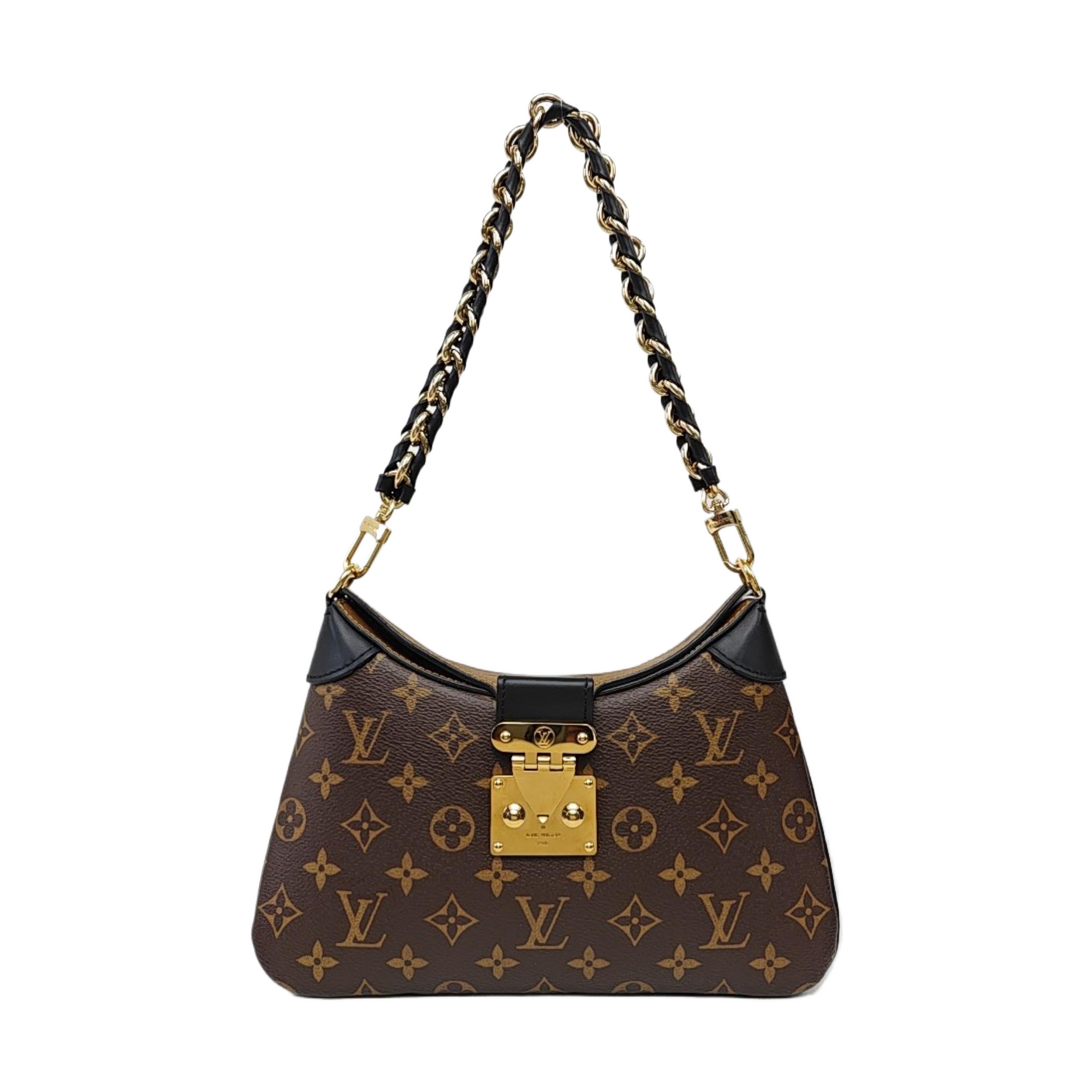 LOUIS VUITTON TWINNY Brown Coated Canvas Monogram Shoulder Bag Tote Crossbody Bag with Detachable Strap-(SKU)-965071055