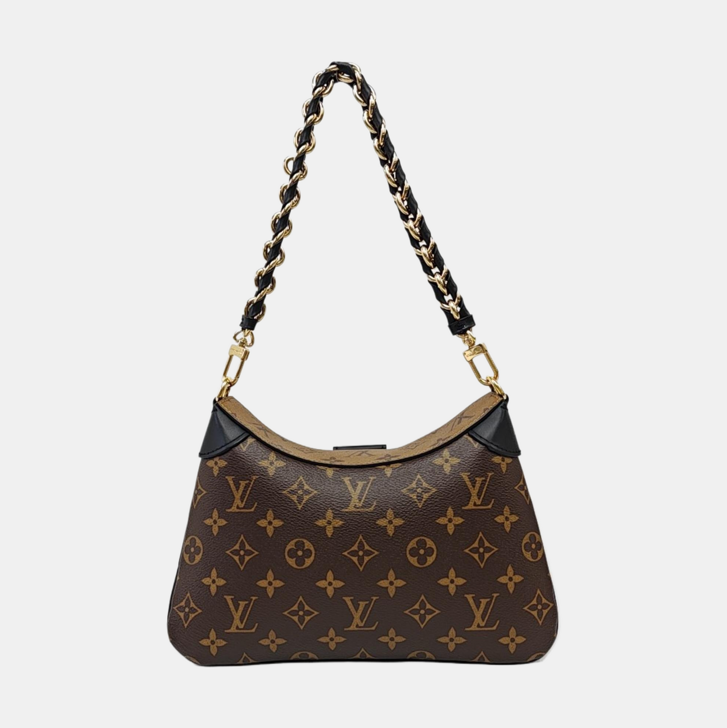 LOUIS VUITTON TWINNY Brown Coated Canvas Monogram Shoulder Bag Tote Crossbody Bag with Detachable Strap-(SKU)-965071055