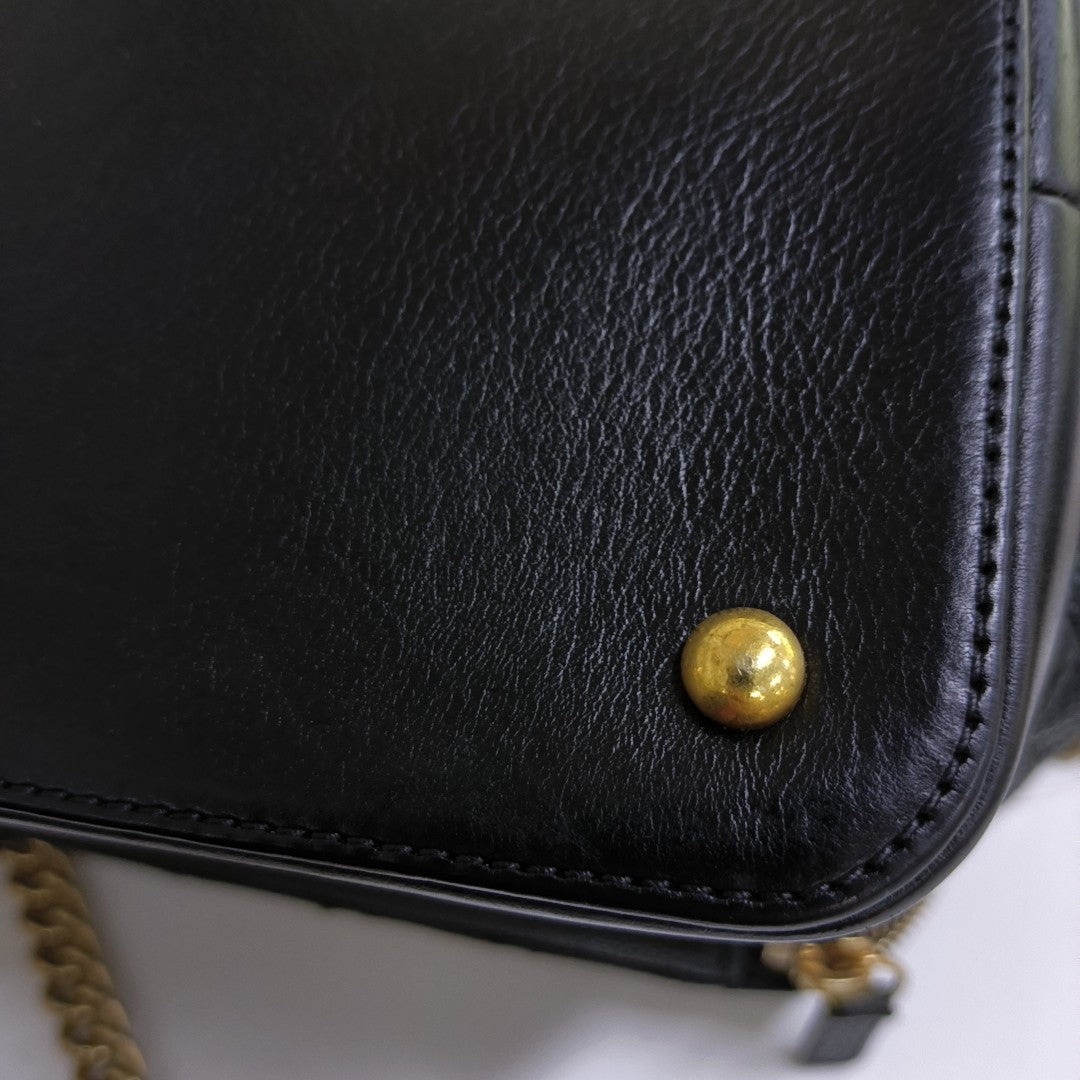 CHANEL GLOBE TROTTER Black Calfskin Quilted Crossbody Shoulder Bag Handbag Gold Hardware 18 Clasp-(SKU)-965080206
