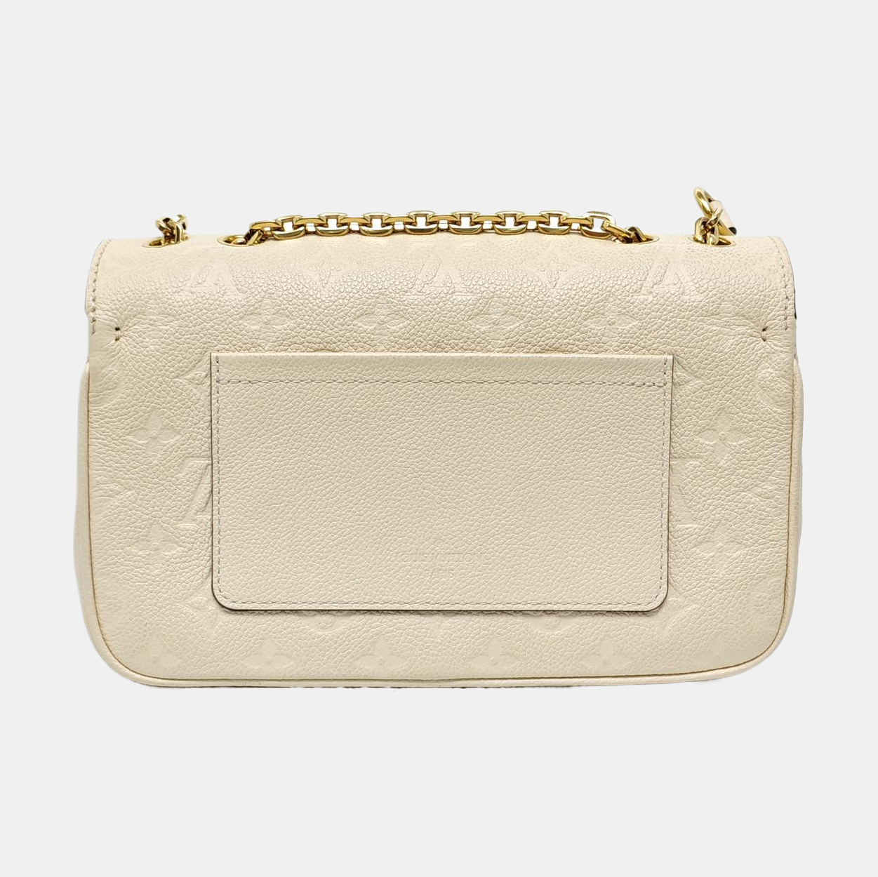 LOUIS VUITTON MARCEAU White Calfskin Monogram Embossed Single Shoulder Bag Crossbody Bag Gold Hardware-(SKU)-965269082