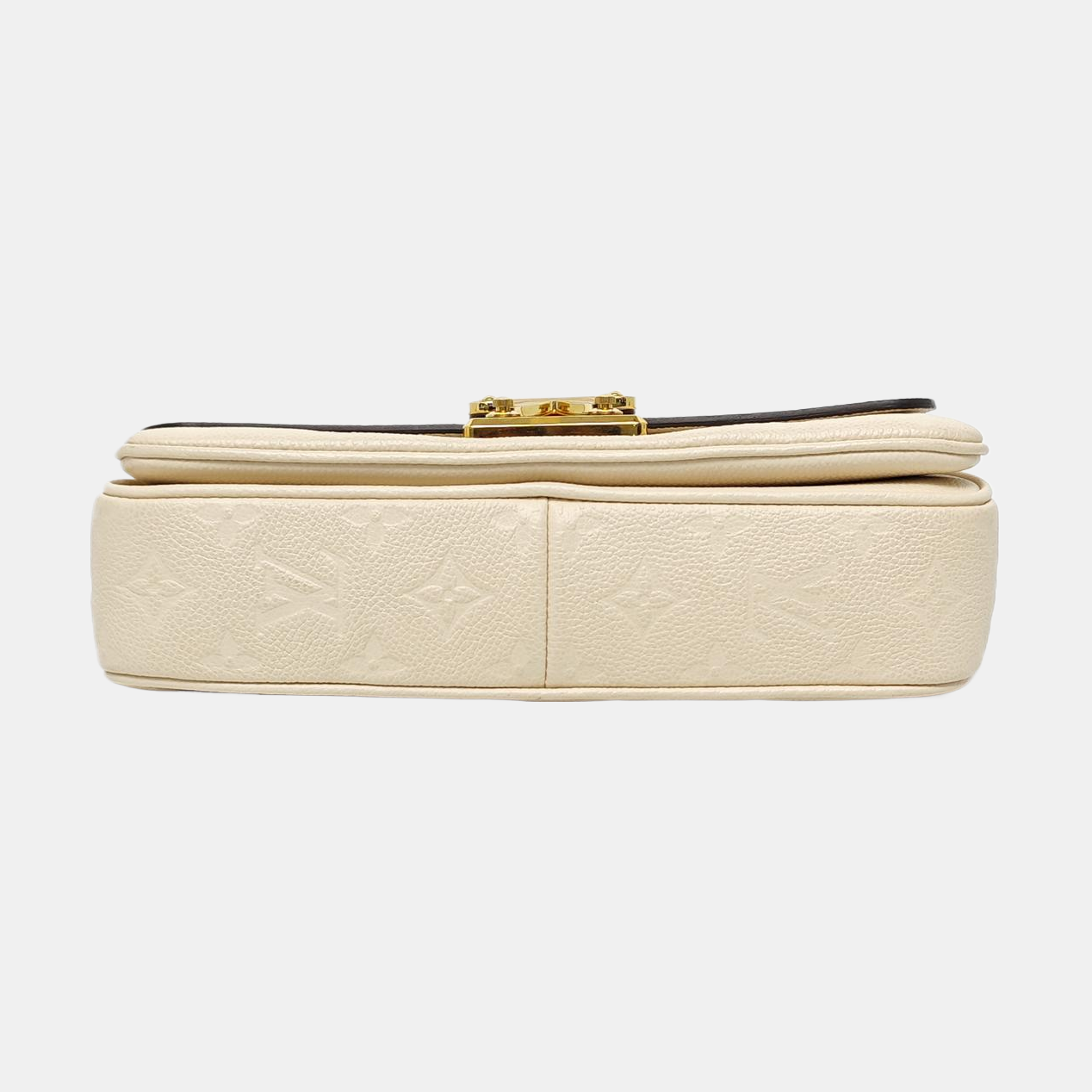 LOUIS VUITTON MARCEAU White Calfskin Monogram Embossed Single Shoulder Bag Crossbody Bag Gold Hardware-(SKU)-965269082