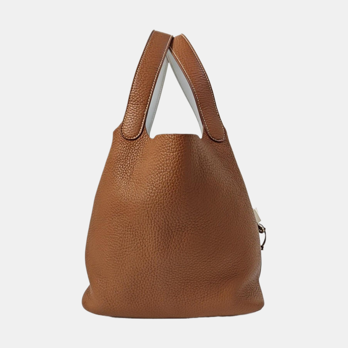 HERMÈS Picotin Lock 22 Gold Brown Clemence Leather Basket Tote Bag Shoulder Bag Silver Hardware Z-(SKU)-965274006