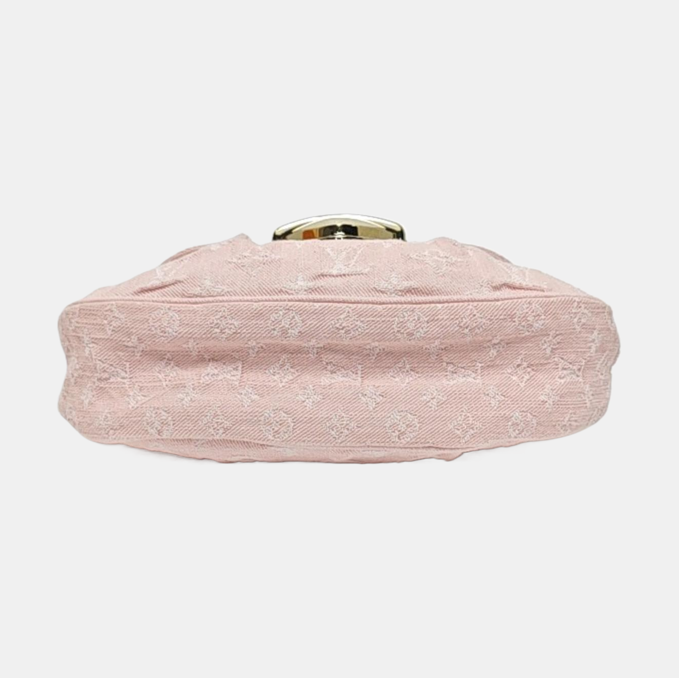 LOUIS VUITTON SUNSET Pink Denim Monogram Single Shoulder Bag with Gold Hardware 2 Removable Shoulder Straps Accessories Included-(SKU)-965274379