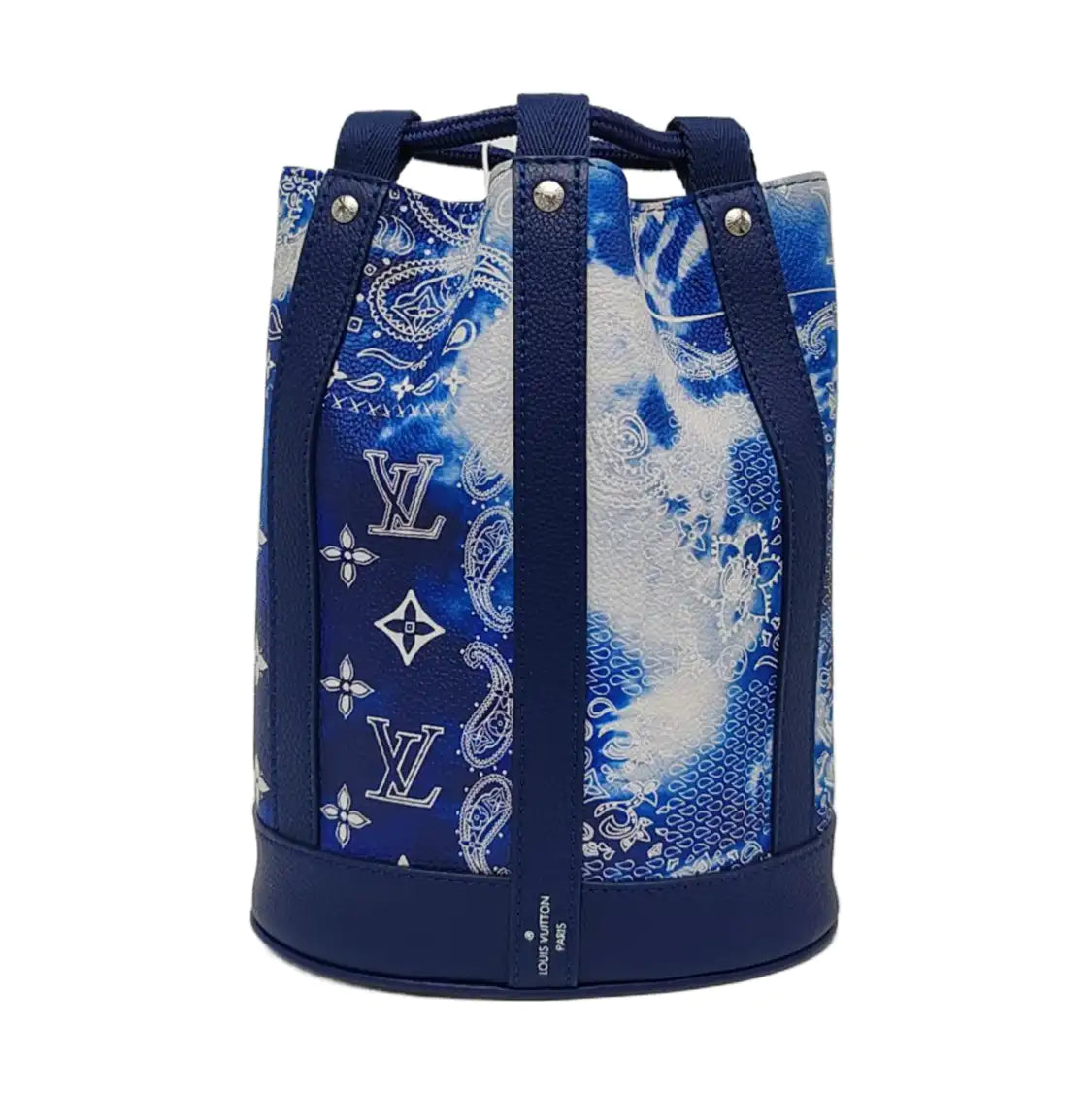 LOUIS VUITTON RANDONÉE Blue Coated Canvas Monogram Backpack with Silver Hardware and Detachable Strap, Complete Accessories-(SKU)-965562189