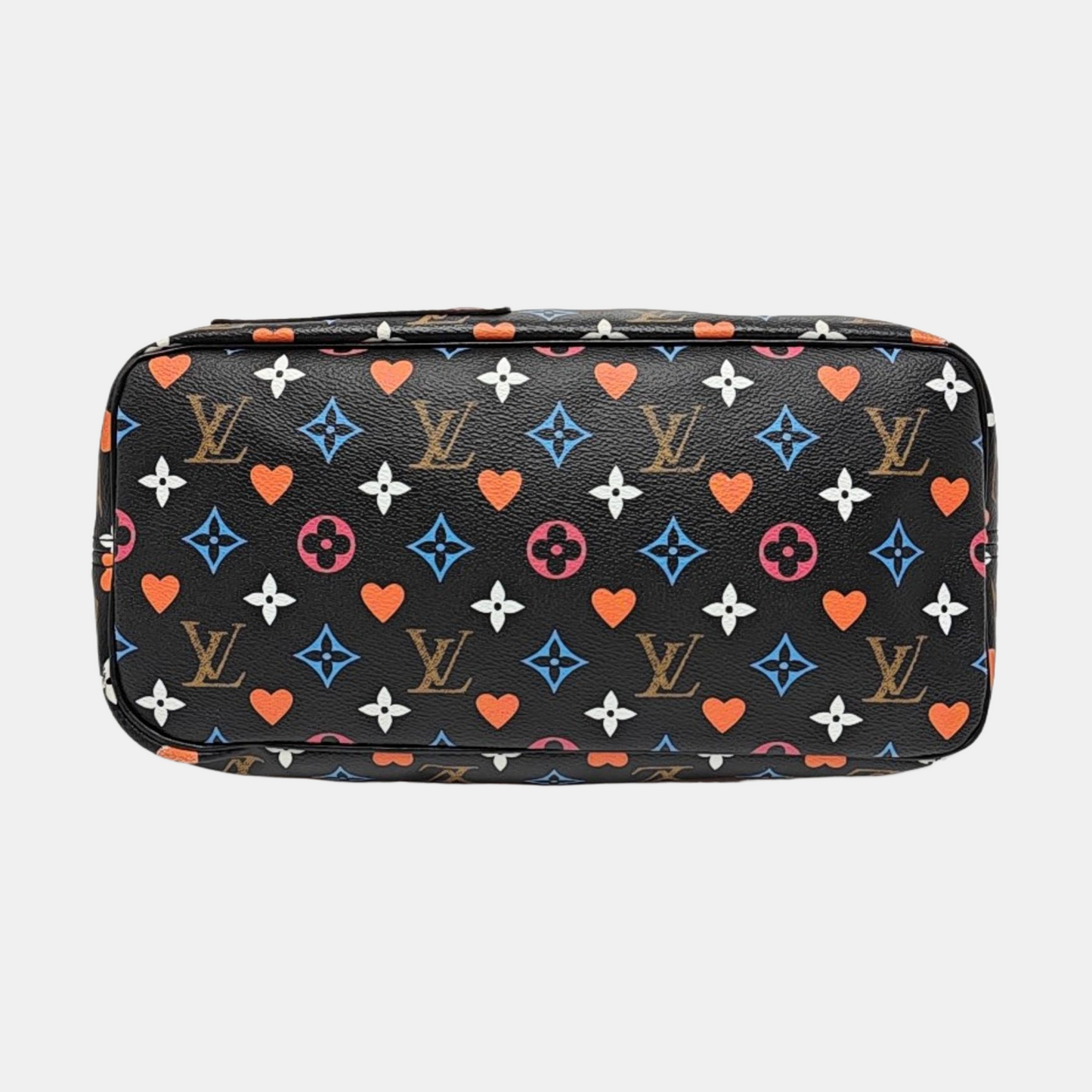 LOUIS VUITTON NEVERFULL Medium Black Coated Canvas Monogram Shopping Tote Shoulder Bag Tote Bag Gold Hardware Pockets-(SKU)-965551078