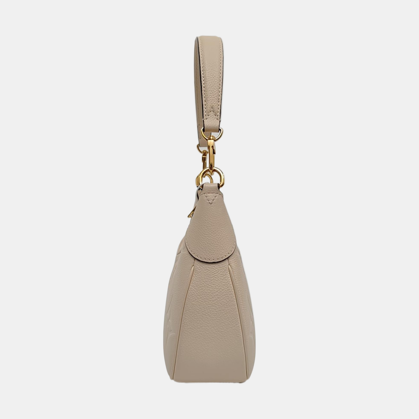 LOUIS VUITTON BAGATELLE White Calfskin Embossed Crossbody Bag Shoulder Bag Tote Bag Golden Hardware 2 Removable Straps-(SKU)-965734846