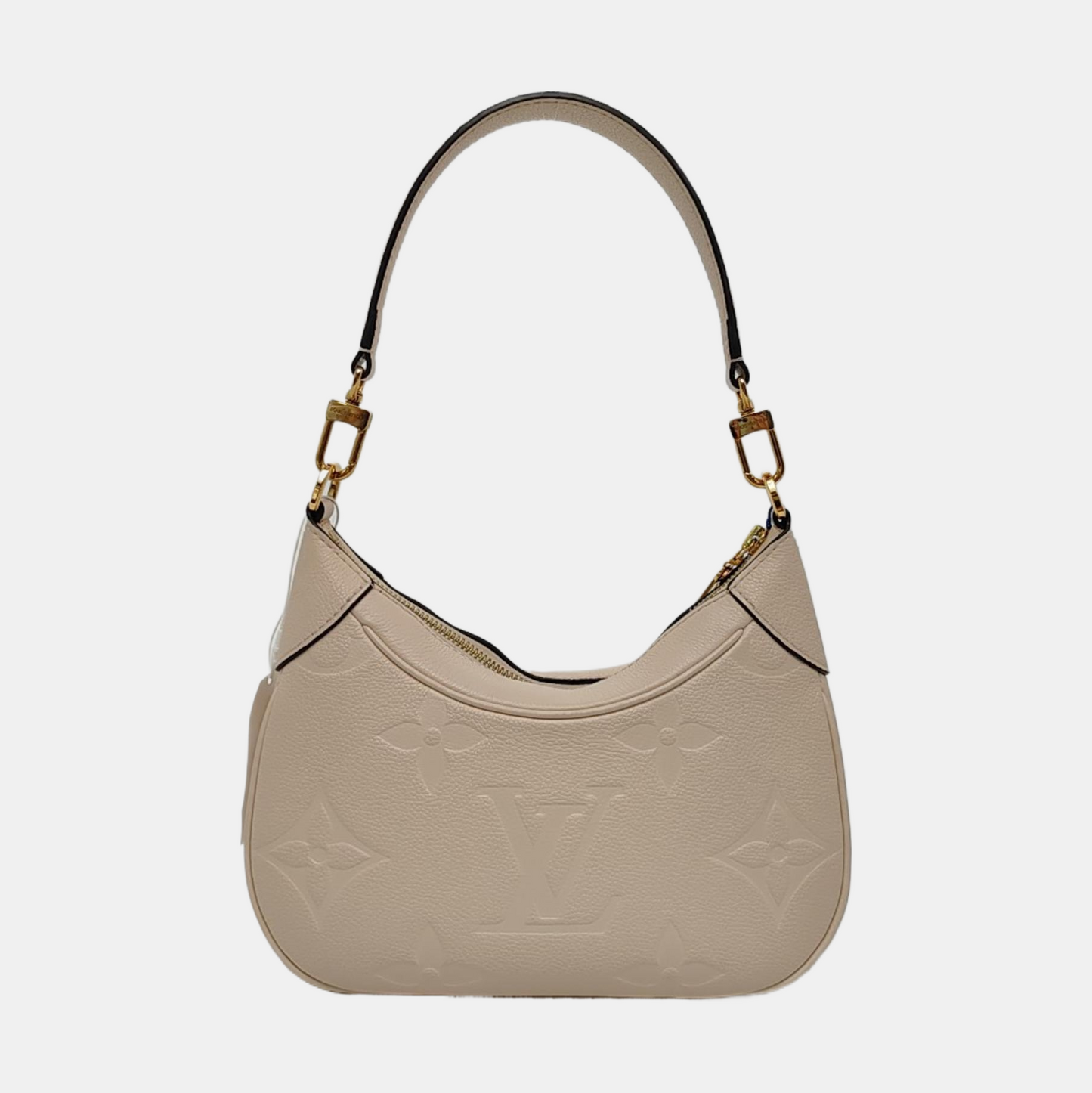 LOUIS VUITTON BAGATELLE White Calfskin Embossed Crossbody Bag Shoulder Bag Tote Bag Golden Hardware 2 Removable Straps-(SKU)-965734846