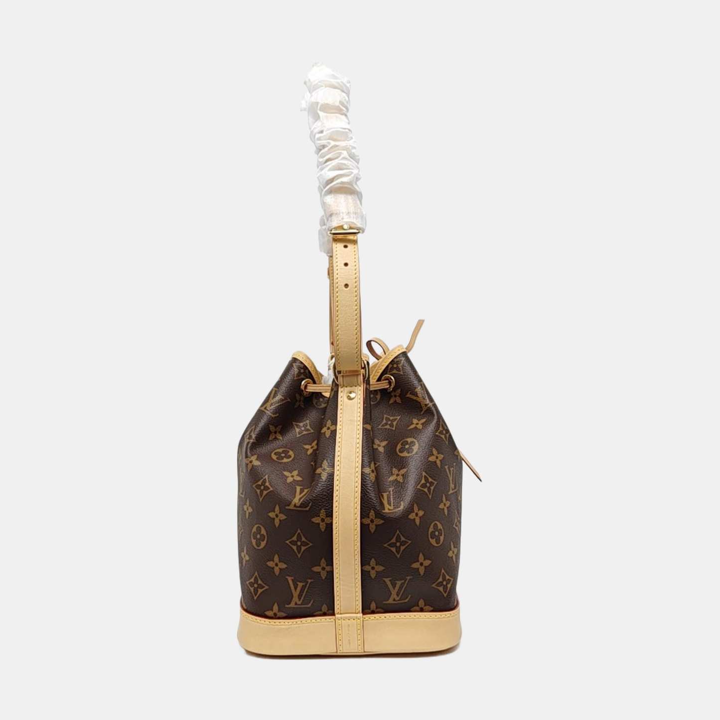 LOUIS VUITTON NOÉ Brown Coated Canvas Monogram Bucket Bag Shoulder Bag, Crossbody Bag with Detachable Strap, Gold Hardware-(SKU)-965774129