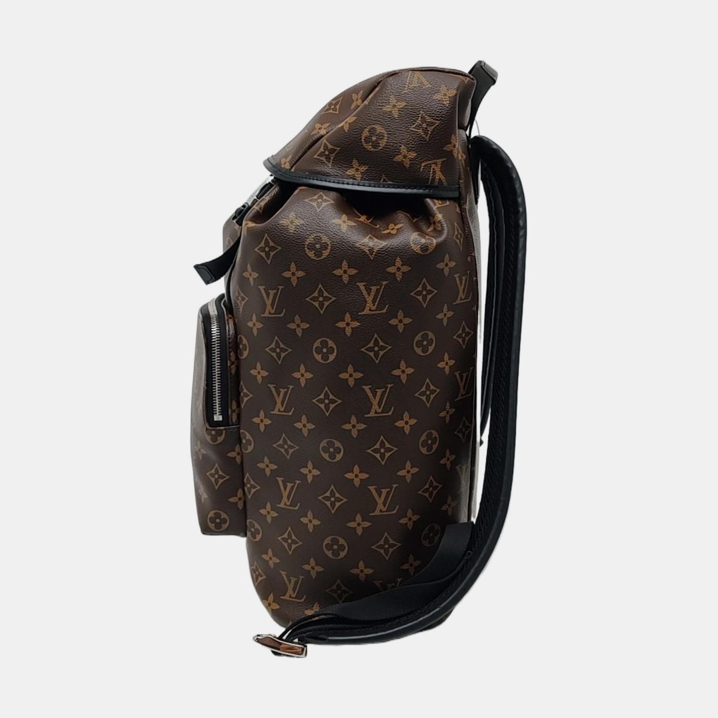 LOUIS VUITTON ZACK Medium Brown Coated Canvas Monogram Backpack Handbag Silver Hardware-(SKU)-965813745