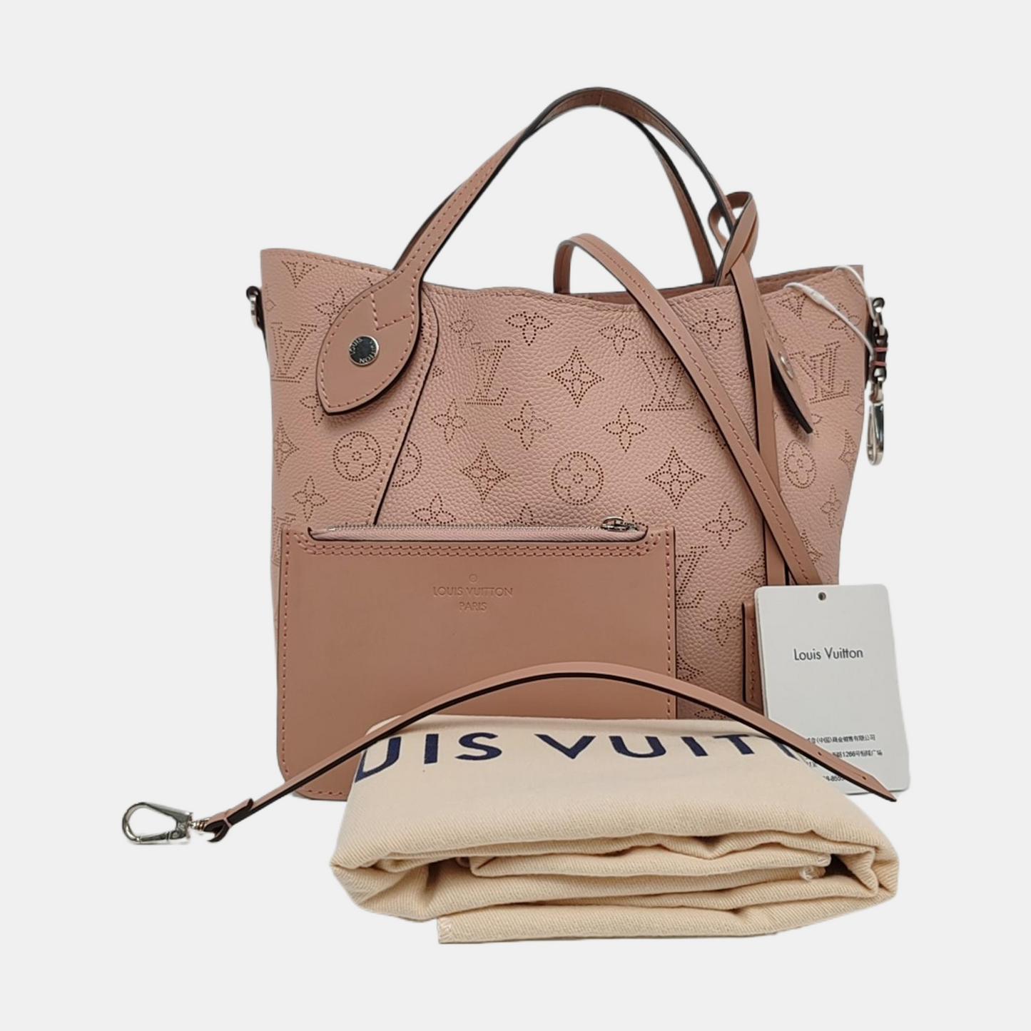 LOUIS VUITTON HINA Small Light Pink Leather Monogram Single Shoulder Bag with Detachable Strap-(SKU)-965813854