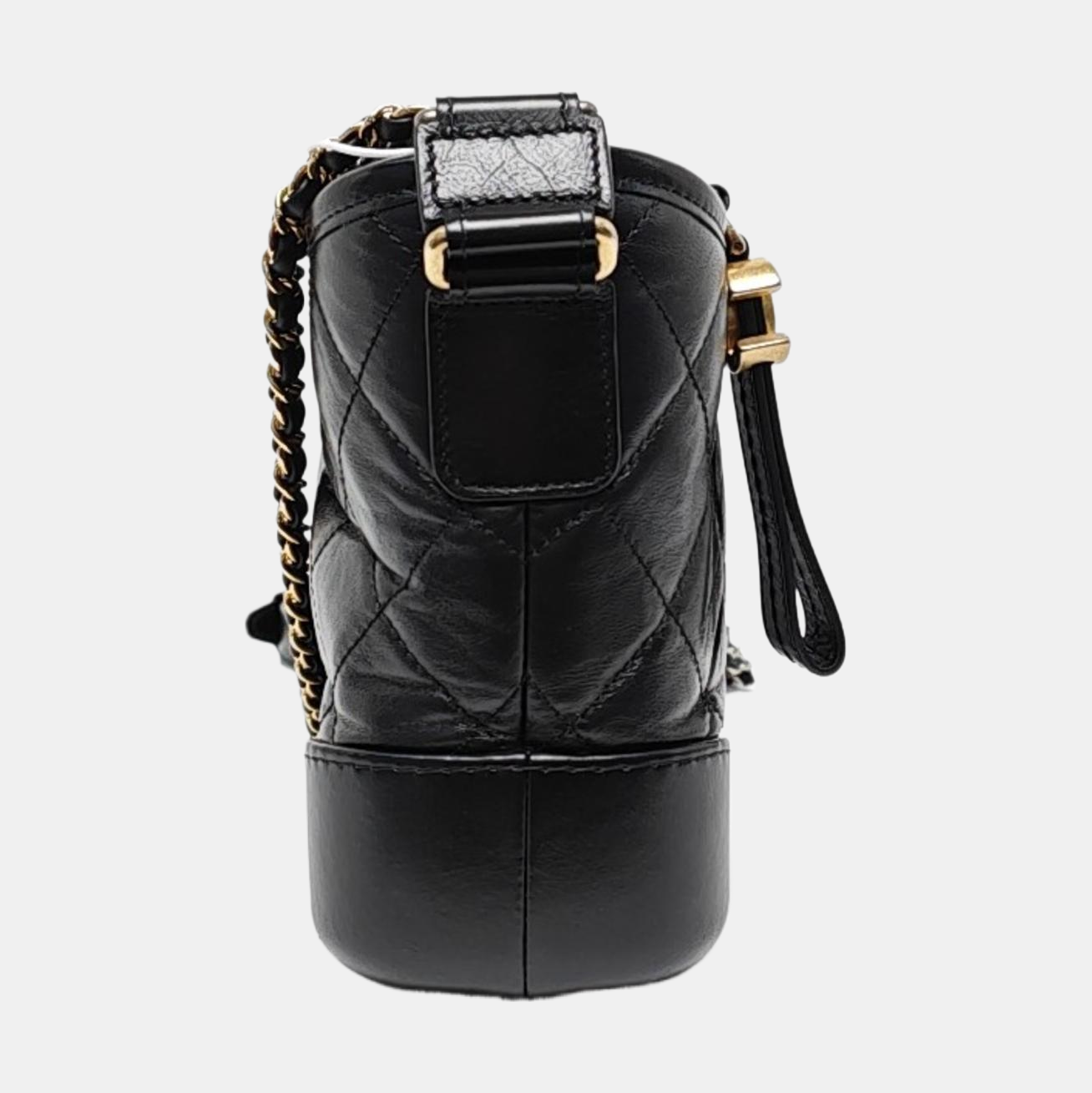 CHANEL GABRIELLE Small Black Leather Quilted Intrecciato Bag Crossbody Bag Single Shoulder Bag Golden Silver Ruthenium Hardware 26cm Removable Strap Accessories Complete-(SKU)-949455868