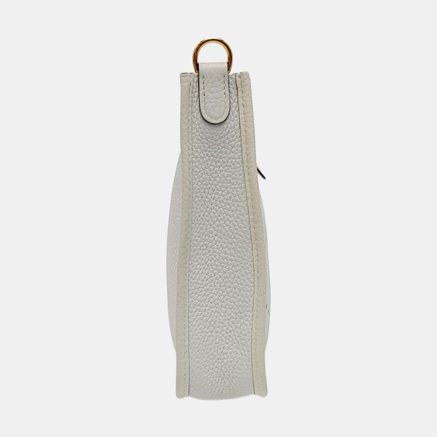 HERMÈS Evelyne New White Clemence Leather Cutout Shoulder Bag Crossbody Bag Handbag Golden Hardware Removable Shoulder Strap Accessories Included-(SKU)-961613052