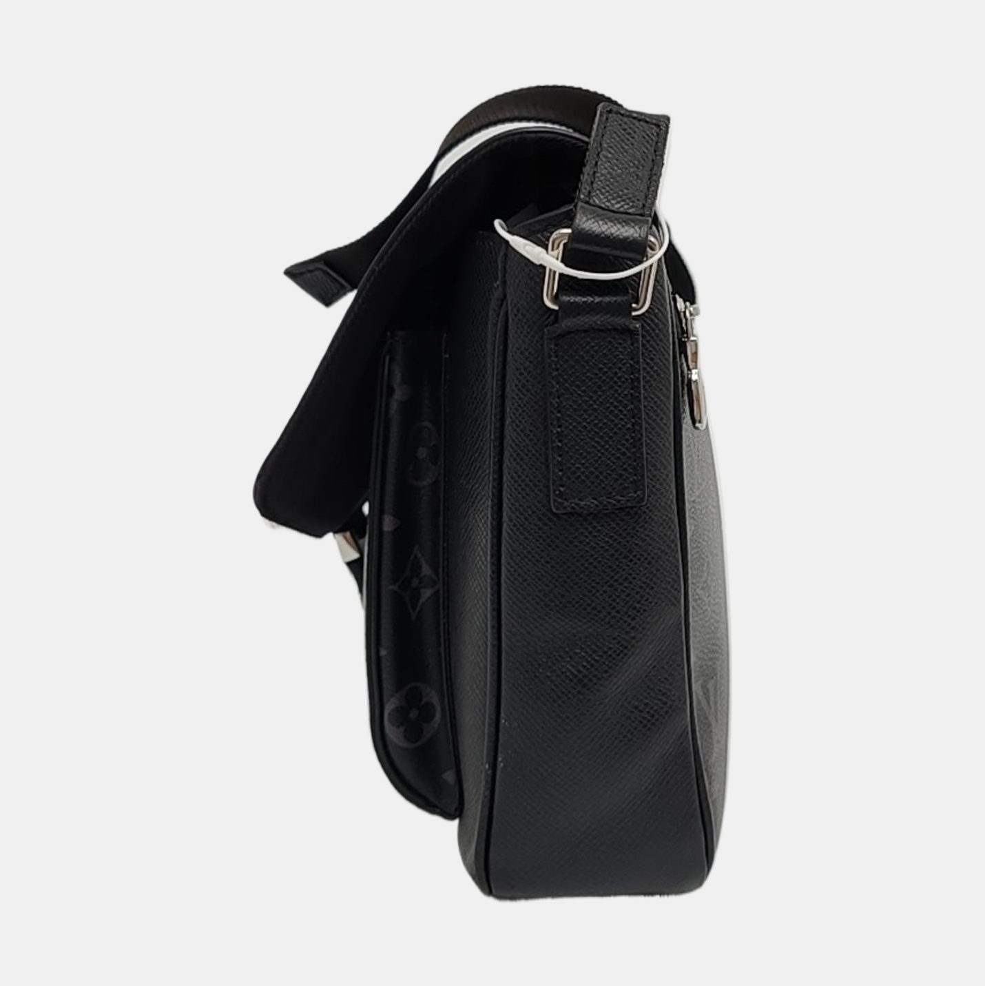 LOUIS VUITTON TAIGARAMA Black Coated Canvas Monogram Tote Shoulder Bag with Silver Hardware-(SKU)-965640486